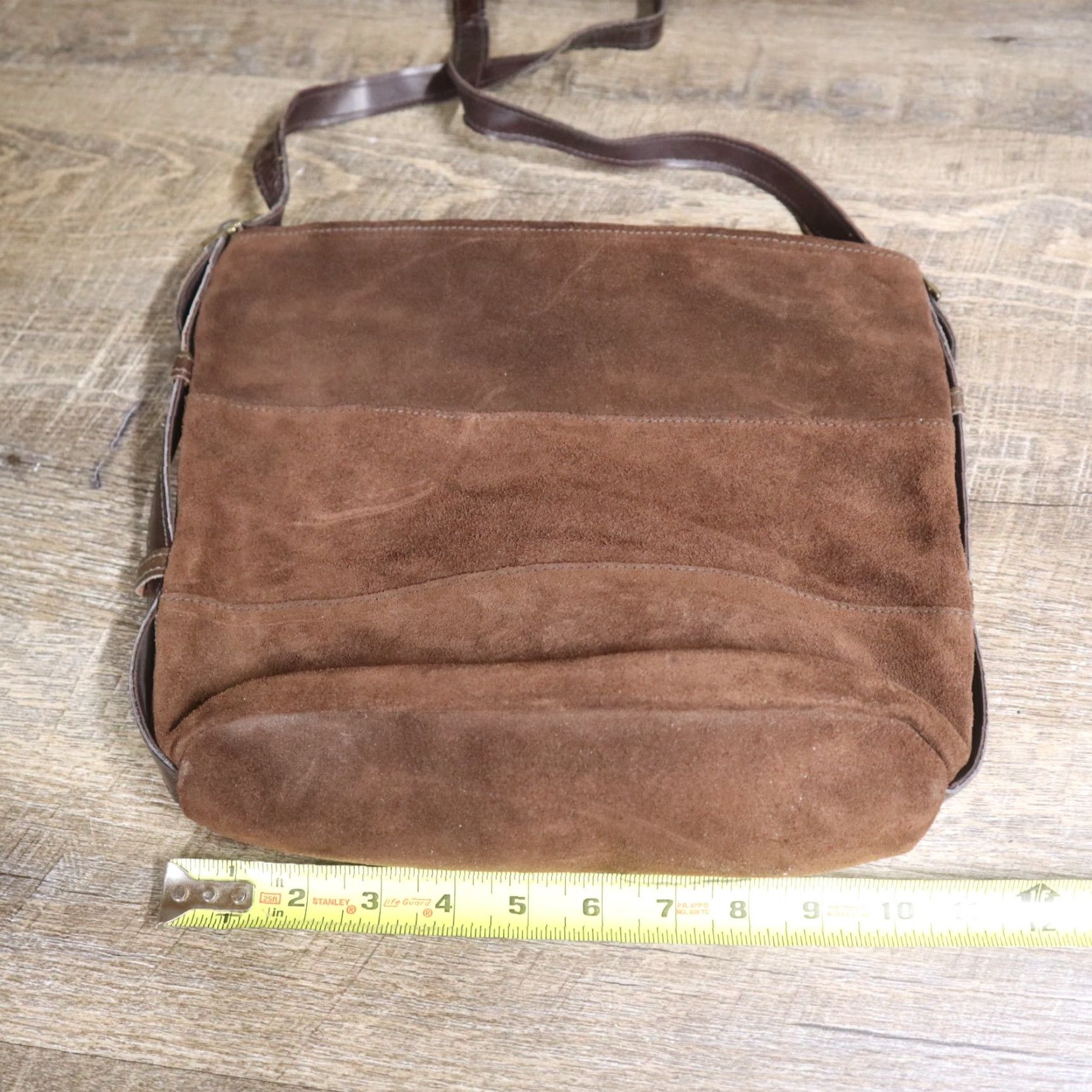 Vintage Brown Faux Leather Women's Shoulder Bag Zip Purse Satchel Small Lined Brown Purse Womens Shoulder Bag Purse Size ONE SIZE - 5 Thumbnail