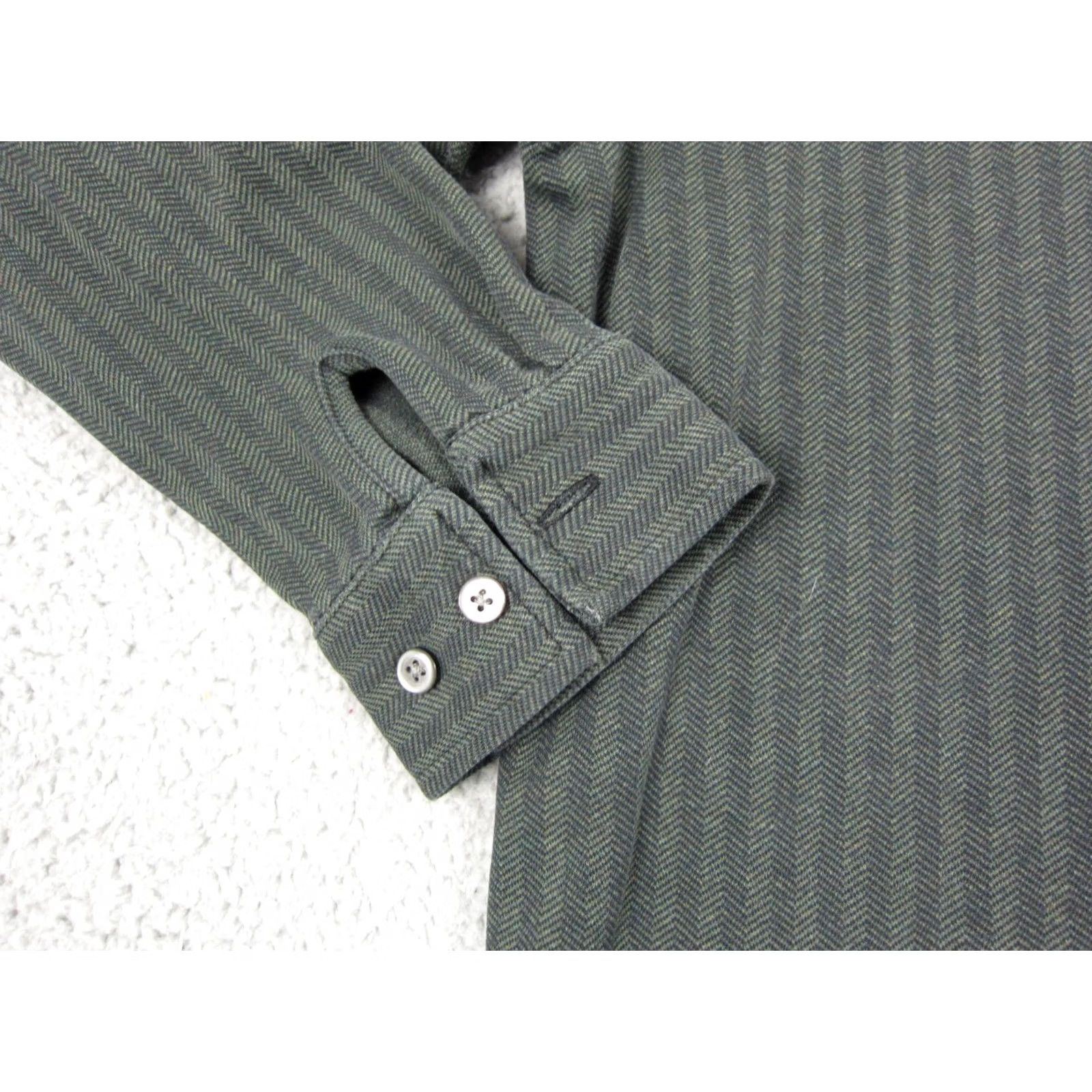 Eddie Bauer VINTAGE Eddie Bauer Shirt Mens Large Green Chevron Houndstooth Cotton Casual 90s Size US L / EU 52-54 / 3 - 3 Thumbnail