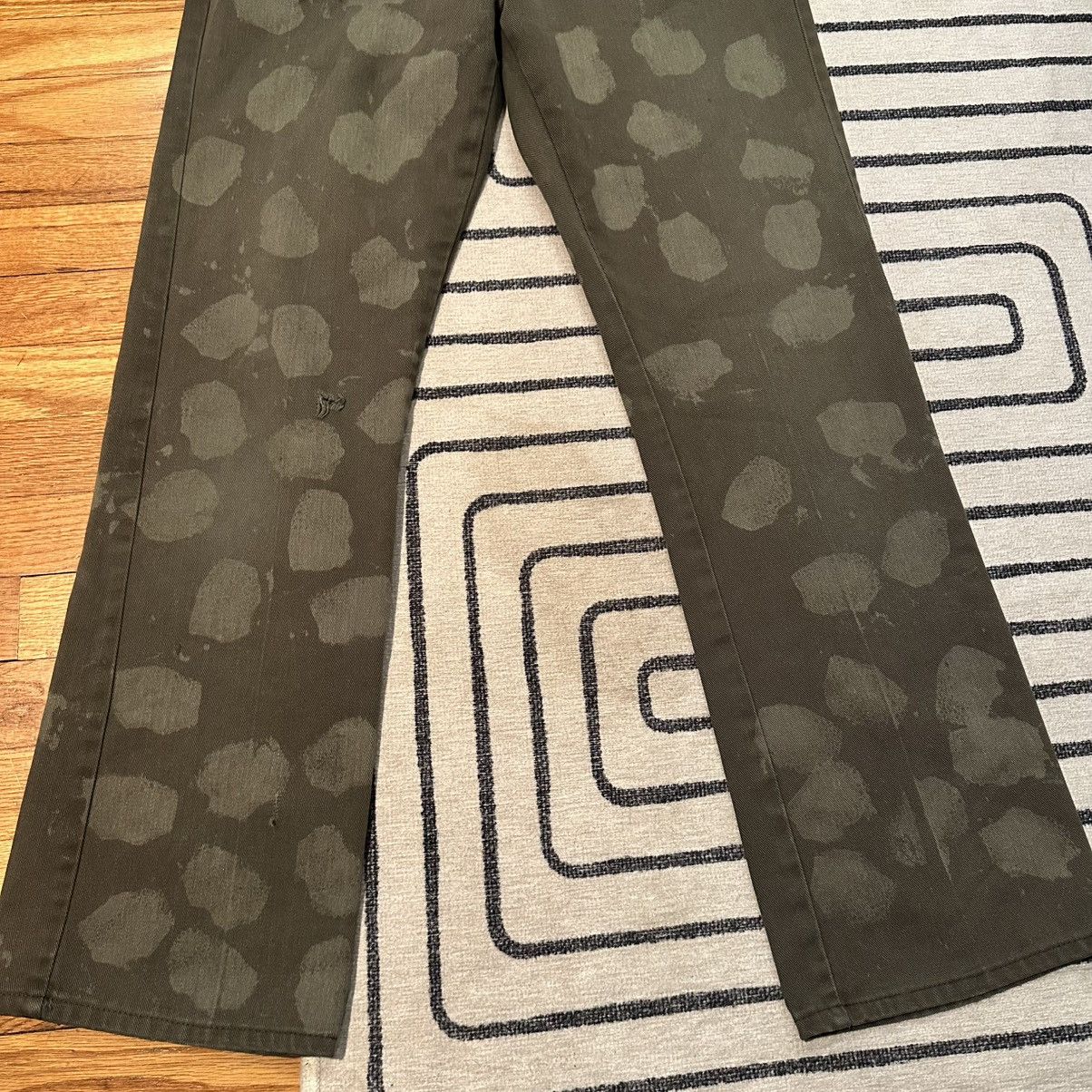 Vintage Archive VTG 70s Distressed Bleach Olive Jean Talon 42 Zipper Size US 31 - 3 Thumbnail