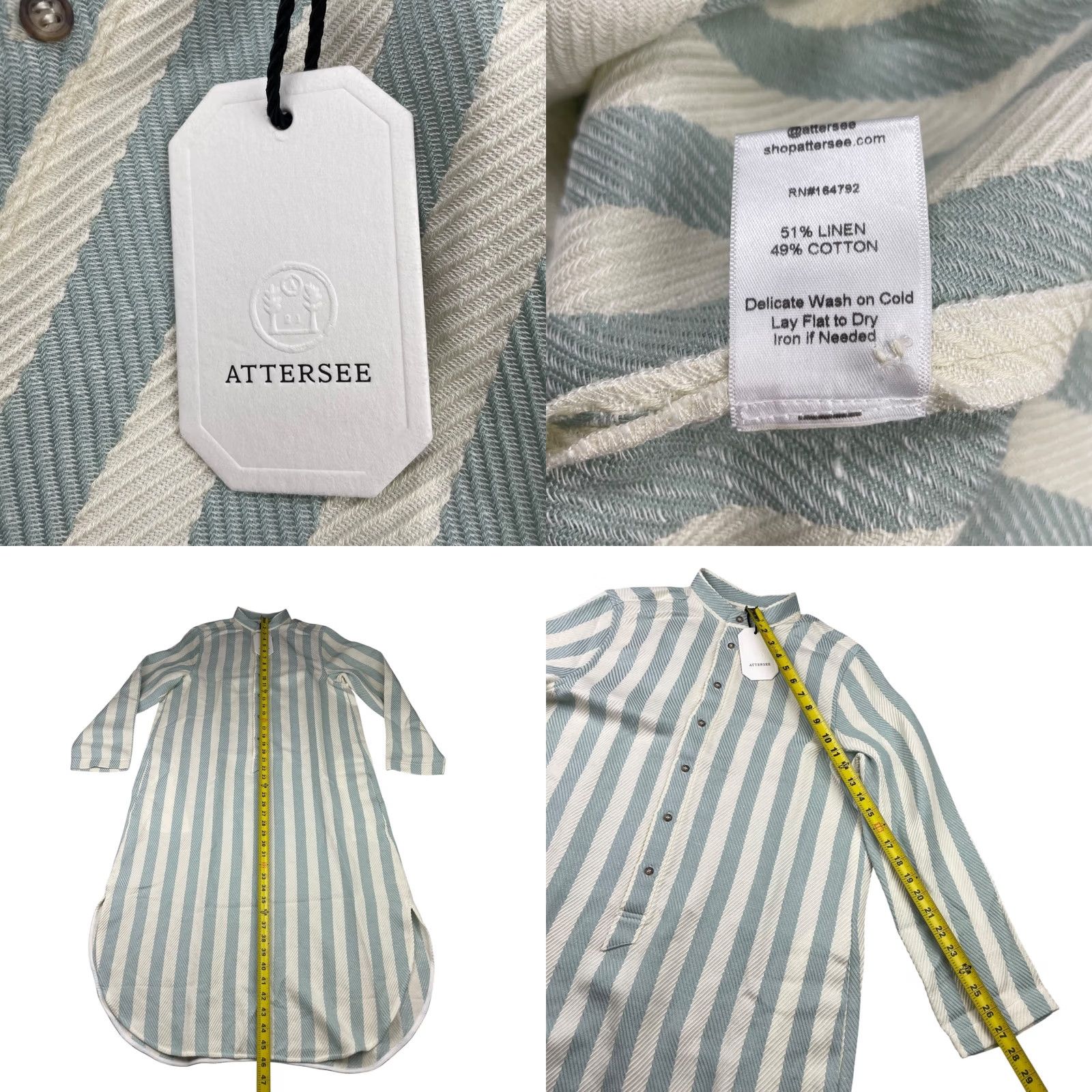 Vintage VINTAGE? No. Attersee The New Caftan Tunic Dress Blue Stripe Herringbone Kaftan Dress Shirt? Size S / US 4 / IT 40 - 8 Thumbnail
