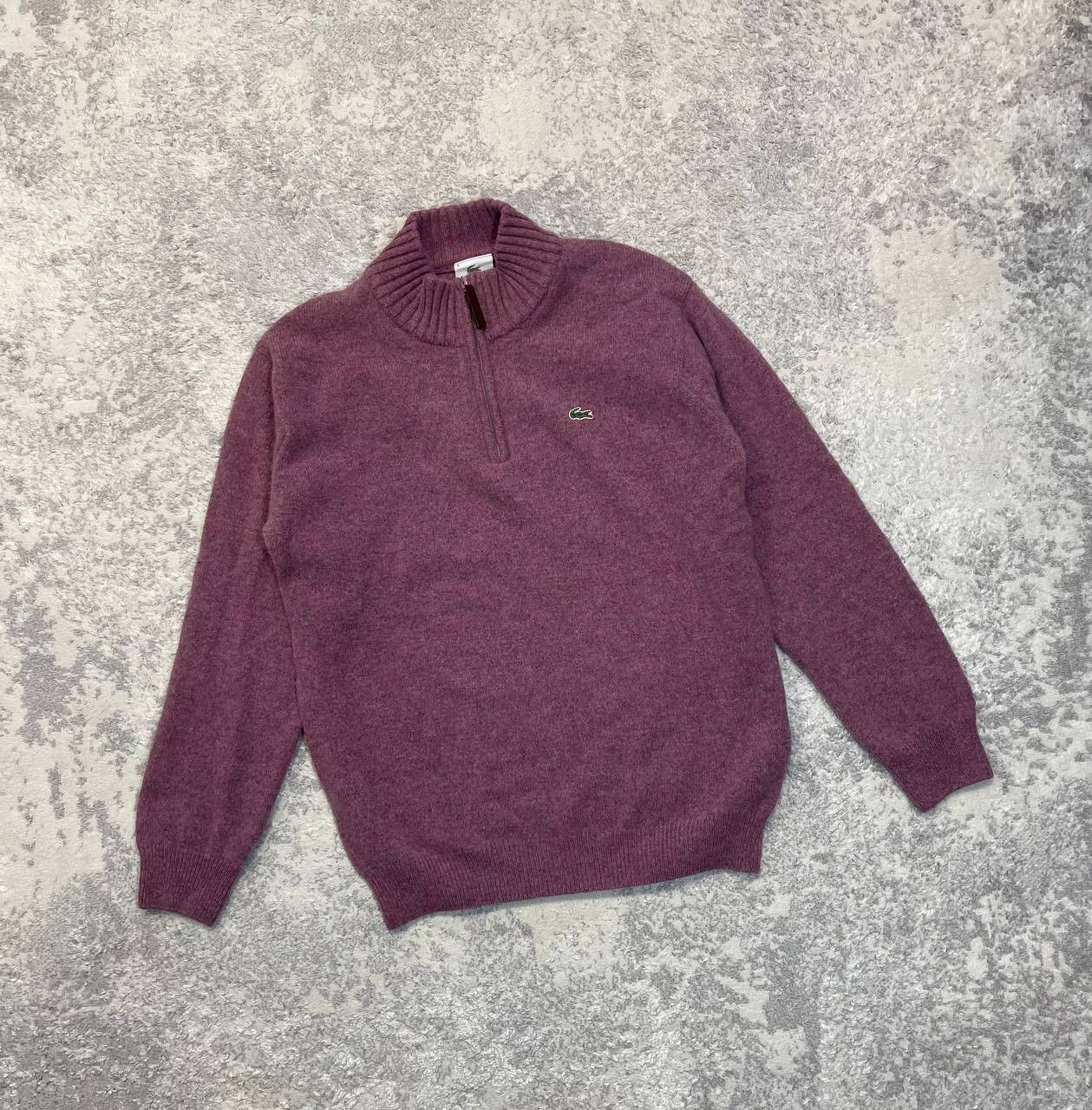 Lacoste Vintage Lacoste Wool Half Zip Sweater Burgundy Size 5 (L) Size US L / EU 52-54 / 3 - 2 Thumbnail