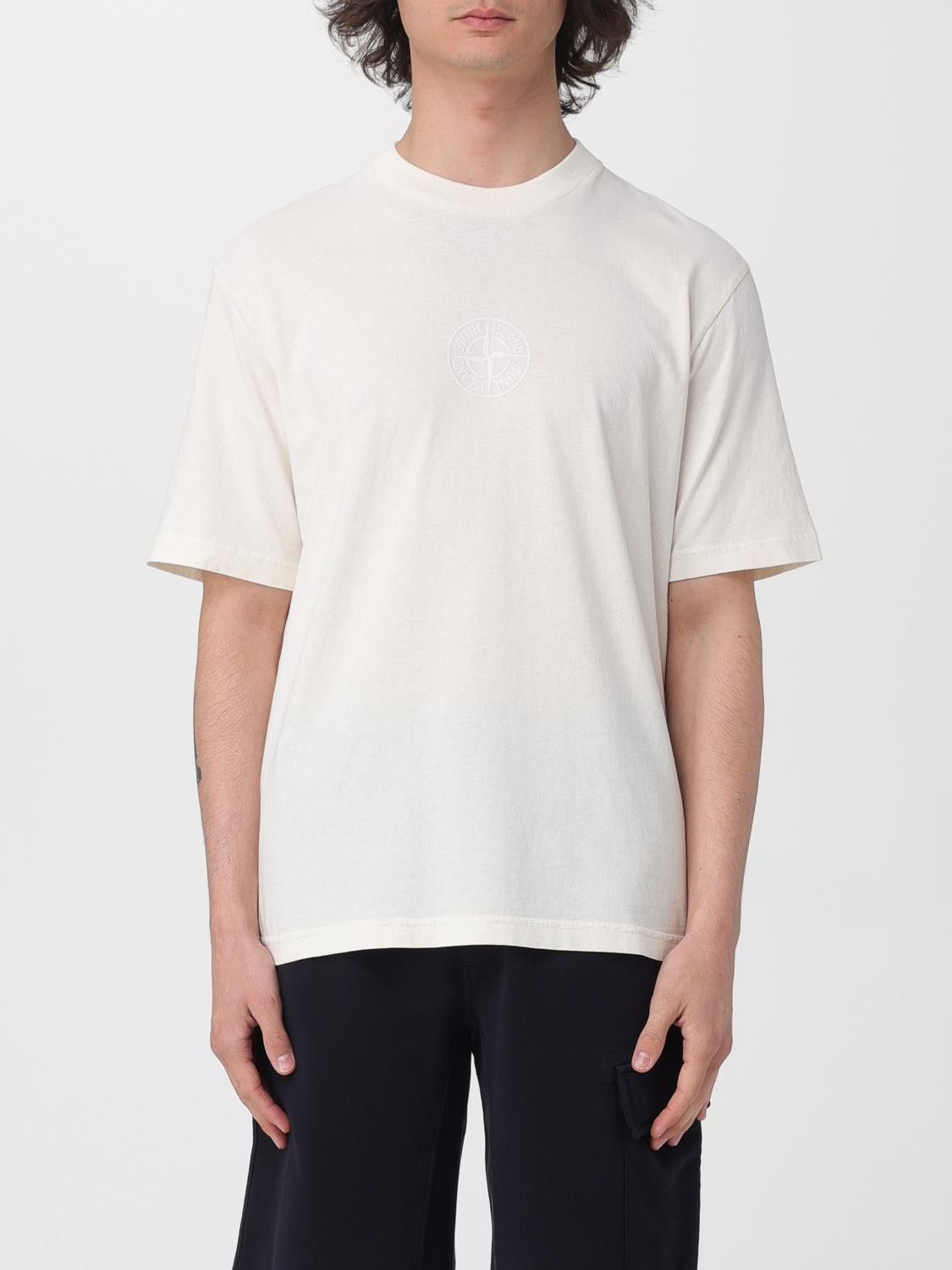 Stone Island Stone Island T-Shirt Men Ivory Size US XL / EU 56 / 4 - 1 Thumbnail