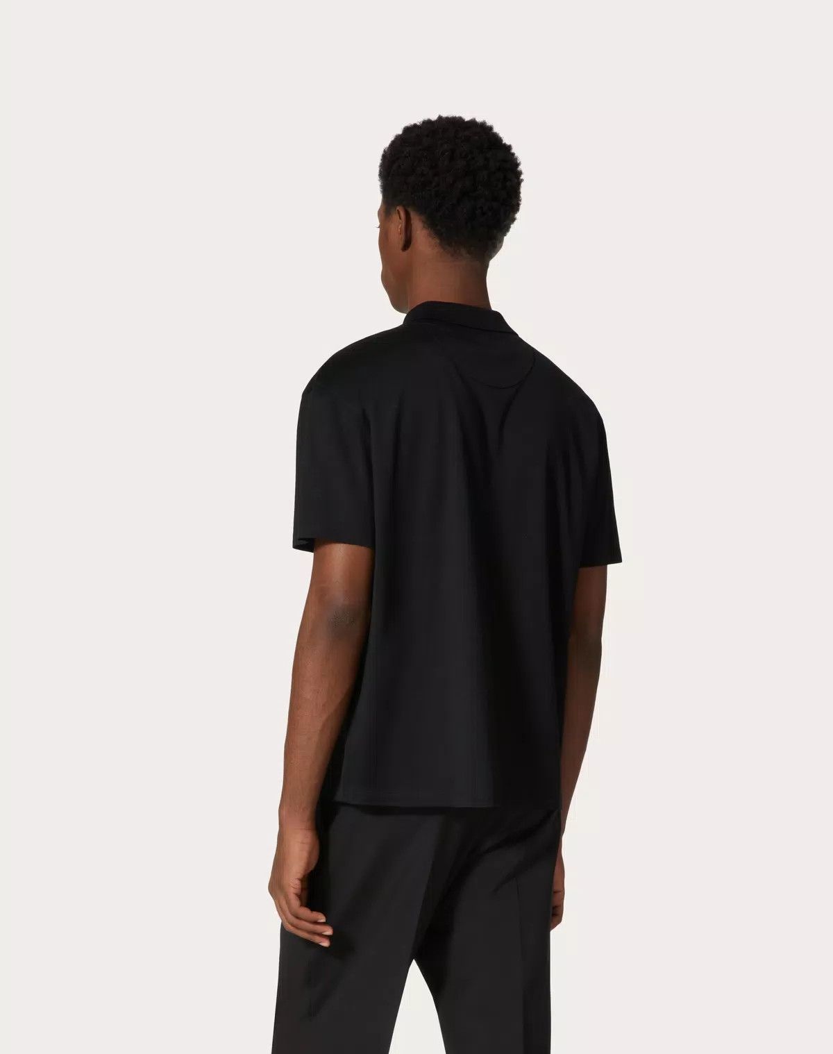 Valentino oc11z0725 Mercerised Cotton Polo Shirt in Black Size US S / EU 44-46 / 1 - 5 Thumbnail