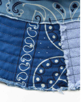 Zara PATCHWORK DENIM BUCKET HAT Size ONE SIZE - 4 Thumbnail