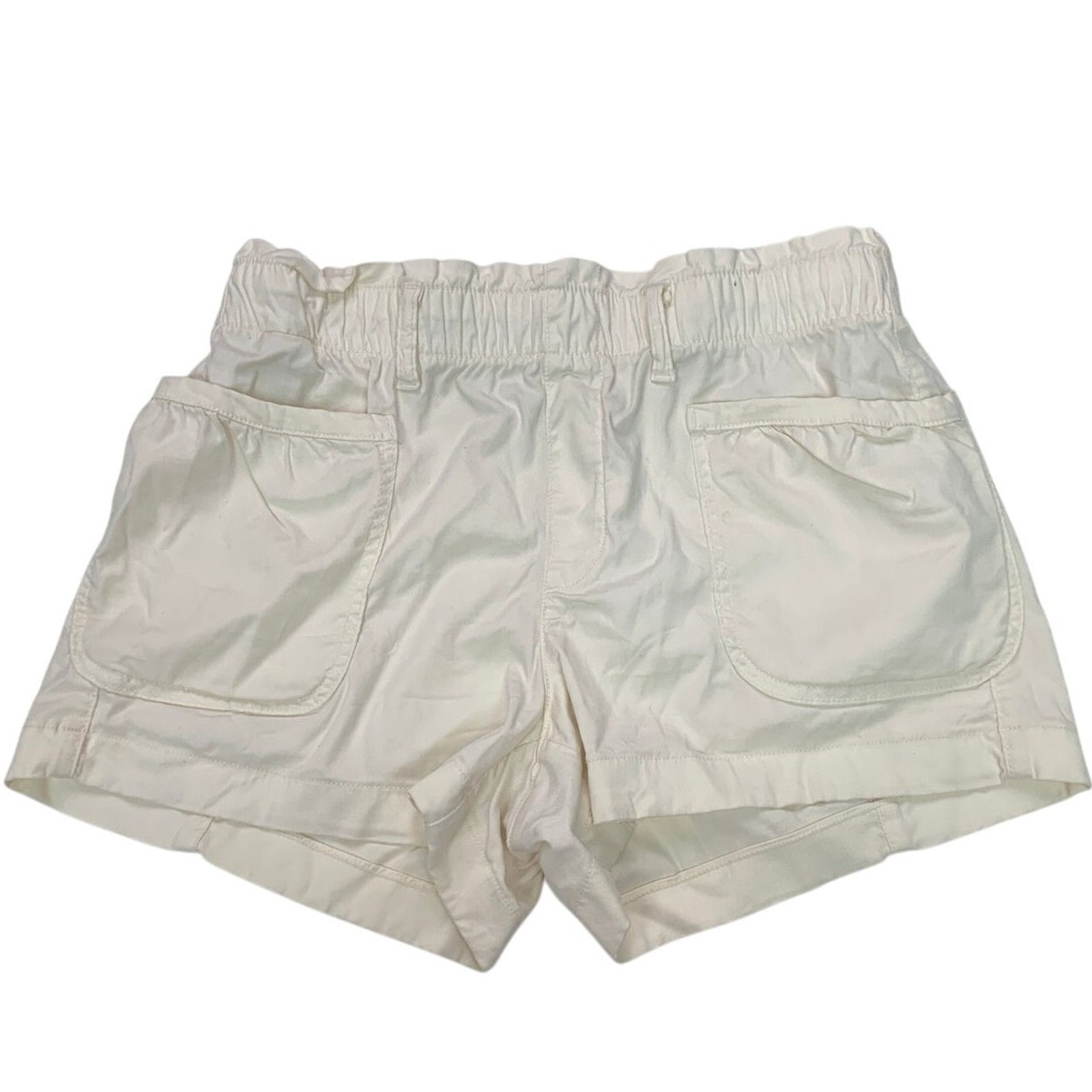 American Eagle Outfitters New American Eagle Womens Medium White Elastic Waist Shorts Size 30" / US 8 / IT 44 - 1 Thumbnail