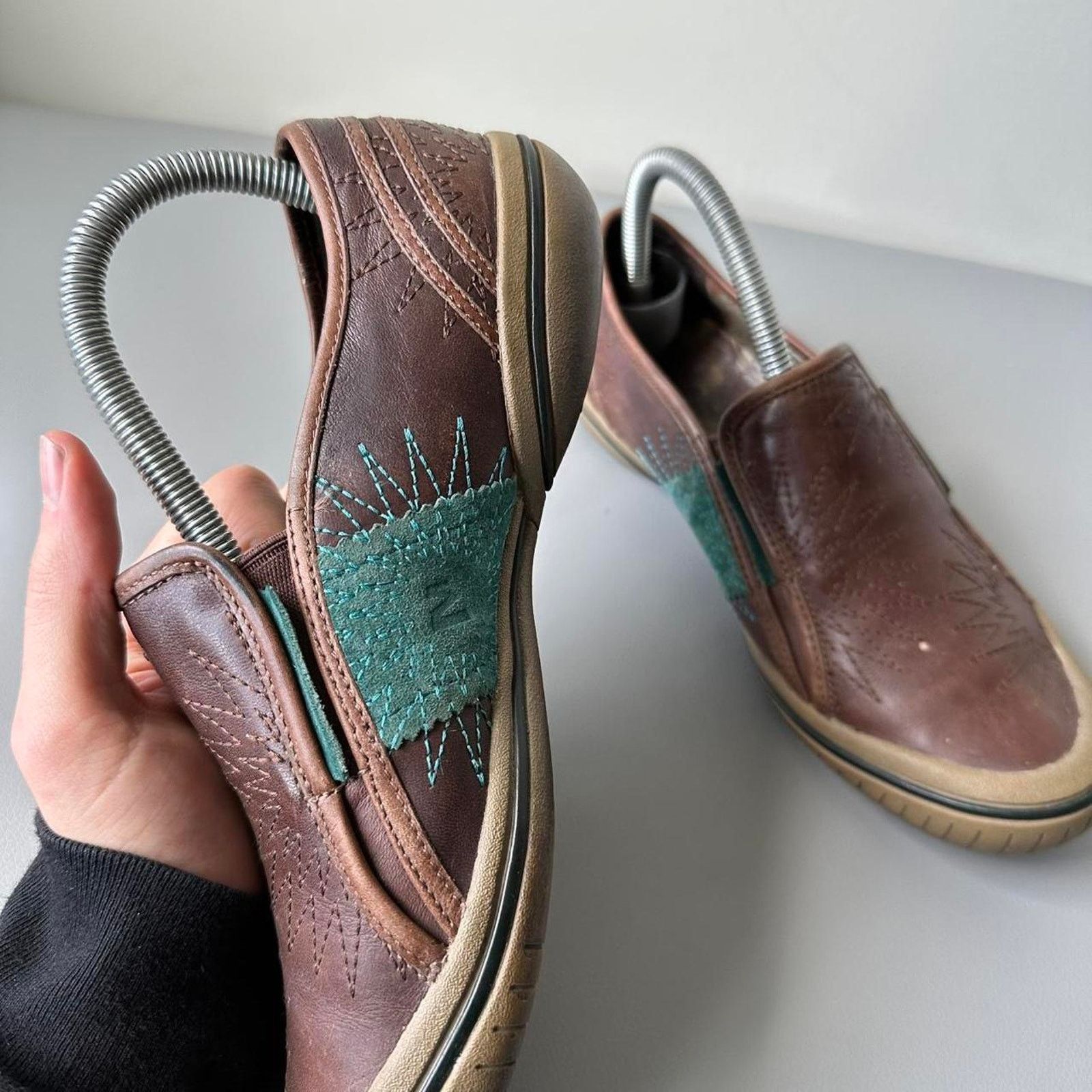 Merrell × Vintage Vintage 00s Merrell Brown Slip On Rubber Leather Shoe Size US 7 / IT 37 - 5 Thumbnail