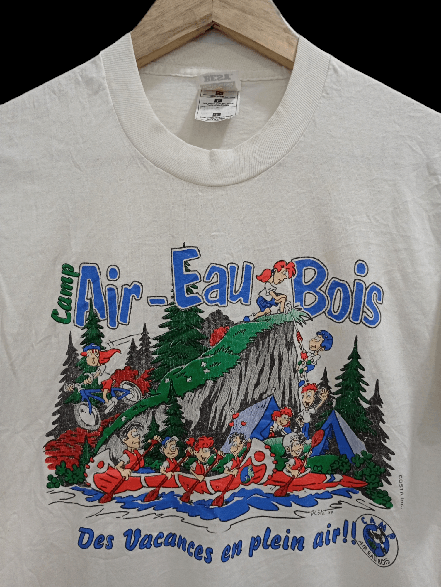 Fruit Of The Loom × Vintage 🔥🔥Vintage 90s Camp Air - Eau Bois T-Shirt Size US S / EU 44-46 / 1 - 18 Thumbnail