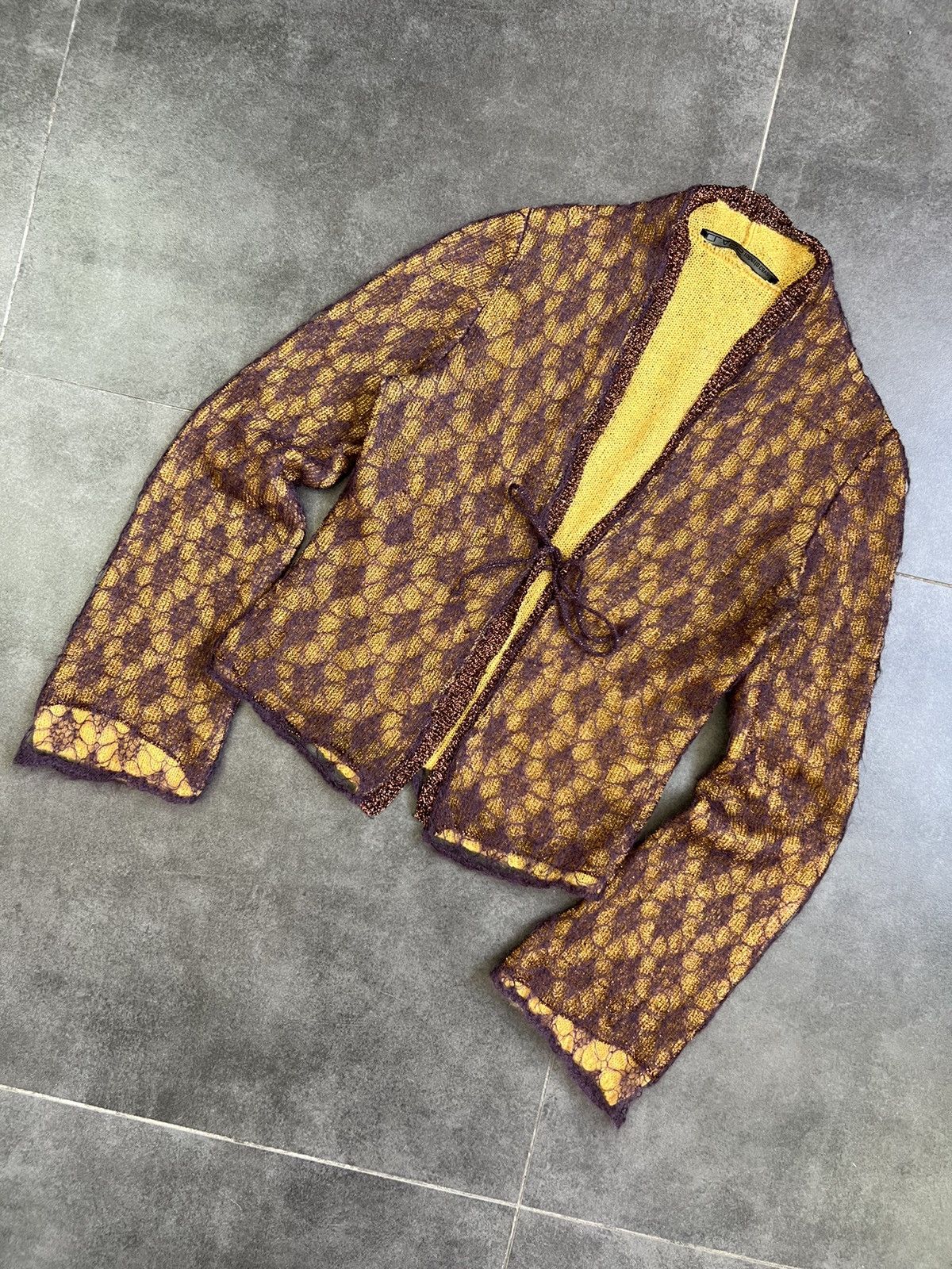 Cavalli Class × Roberto Cavalli × Vintage 2000s Cavalli Fur Mohair Sweater cardigan and top Size M / US 6-8 / IT 42-44 - 2 Thumbnail