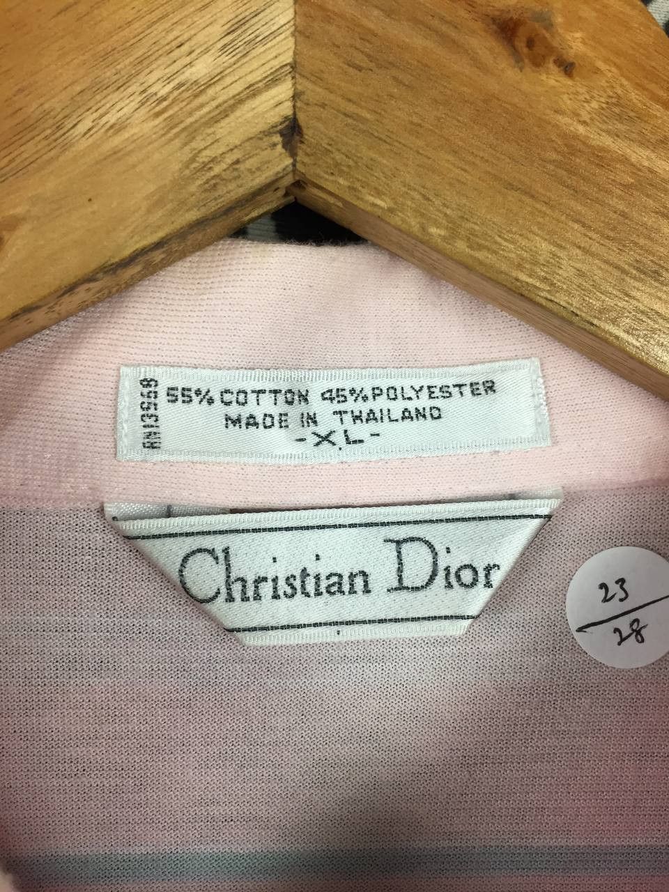Christian Dior Monsieur Vtg Christian Dior Pastel Striped Cotton Poly Polo Shirt Size US XL / EU 56 / 4 - 11 Thumbnail