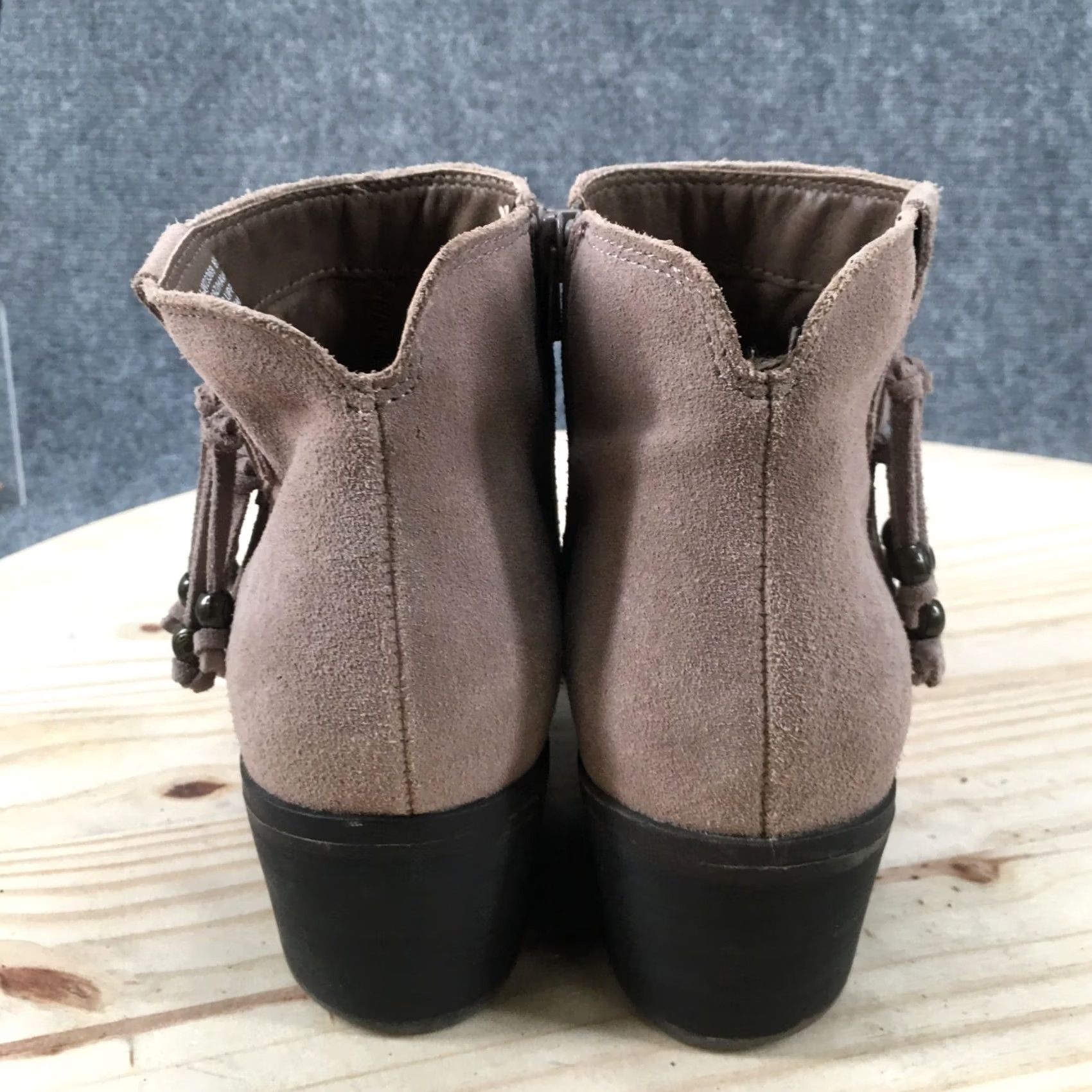 Vintage White Mountain Boots Womens 8.5 M Havana Ankle Booties Beige Leather Zip Boots Size US 9 / IT 39 - 7 Thumbnail
