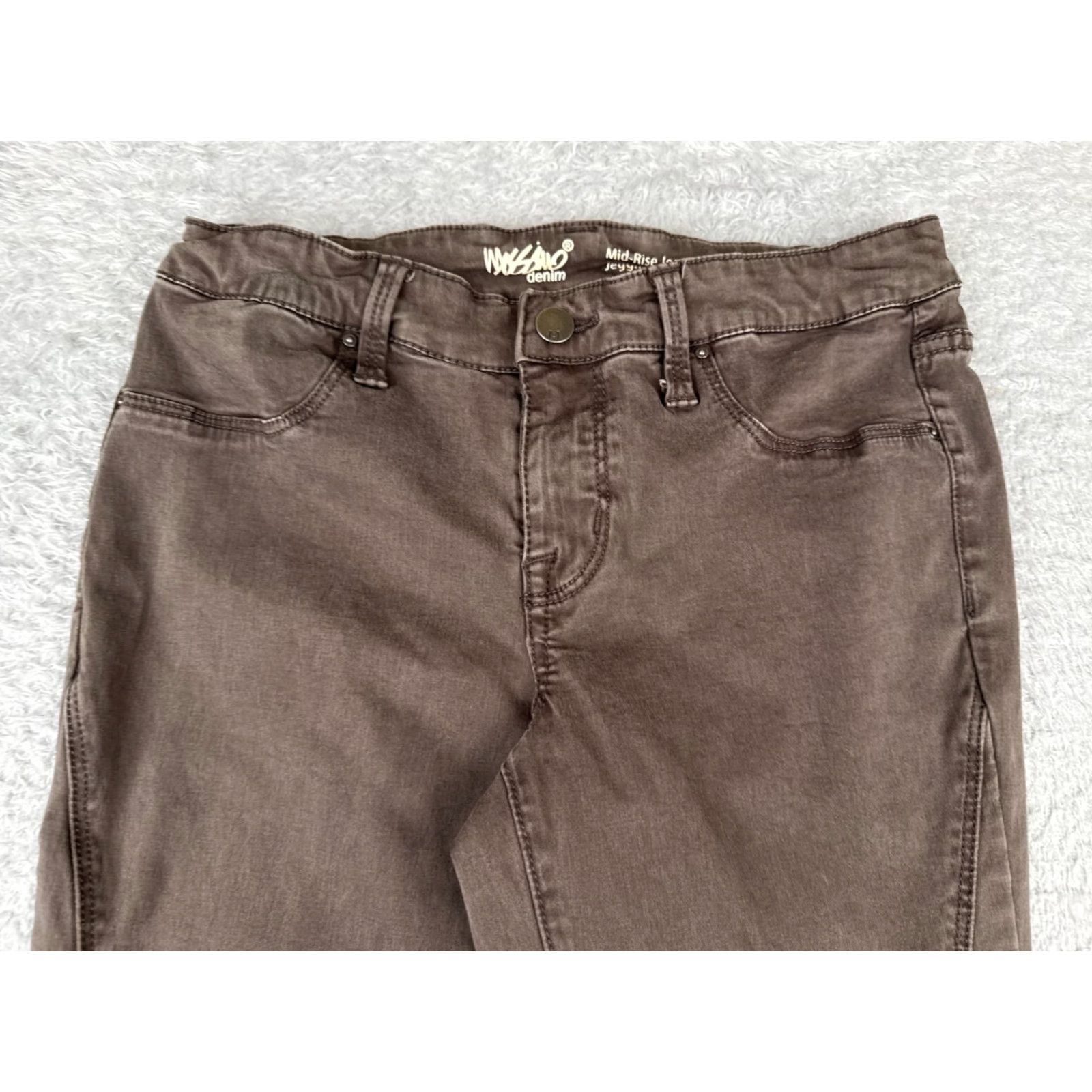 Mossimo VINTAGE Mossimo Jeans Womens Brown Denim Skinny Jegging Mid Rise Ankle Zip 26x28 00 5-Pocket Design Mens? Size 24" / US 00 / IT 34 - 4 Thumbnail