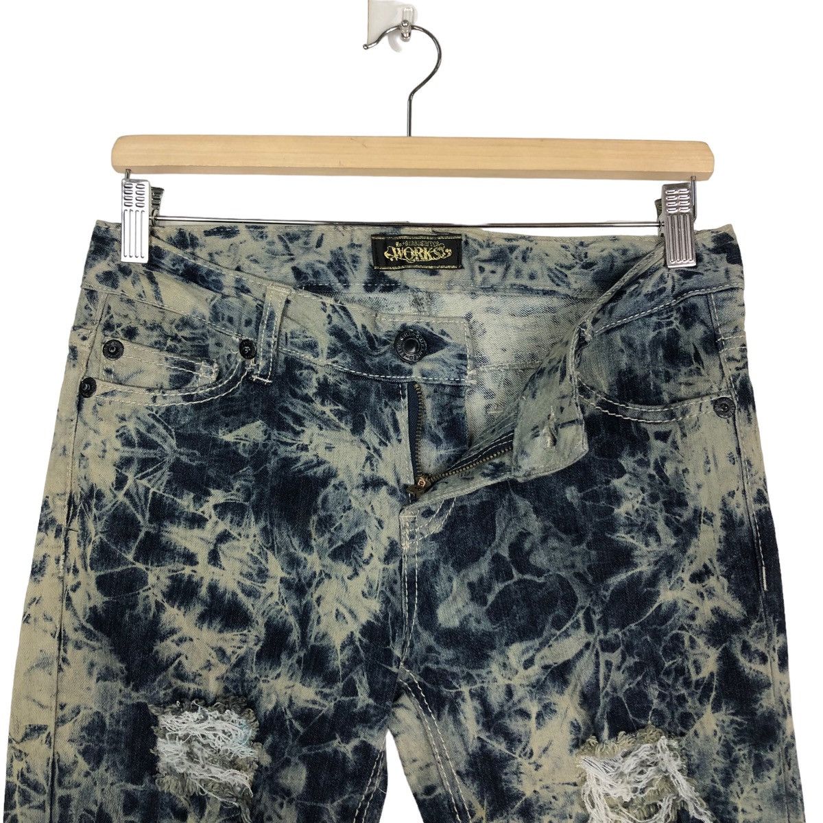 Hysteric Glamour 🔥Acid Wash Design Skinny Distressed Denim Jeans Works Japan Size US 30 / EU 46 - 12 Thumbnail