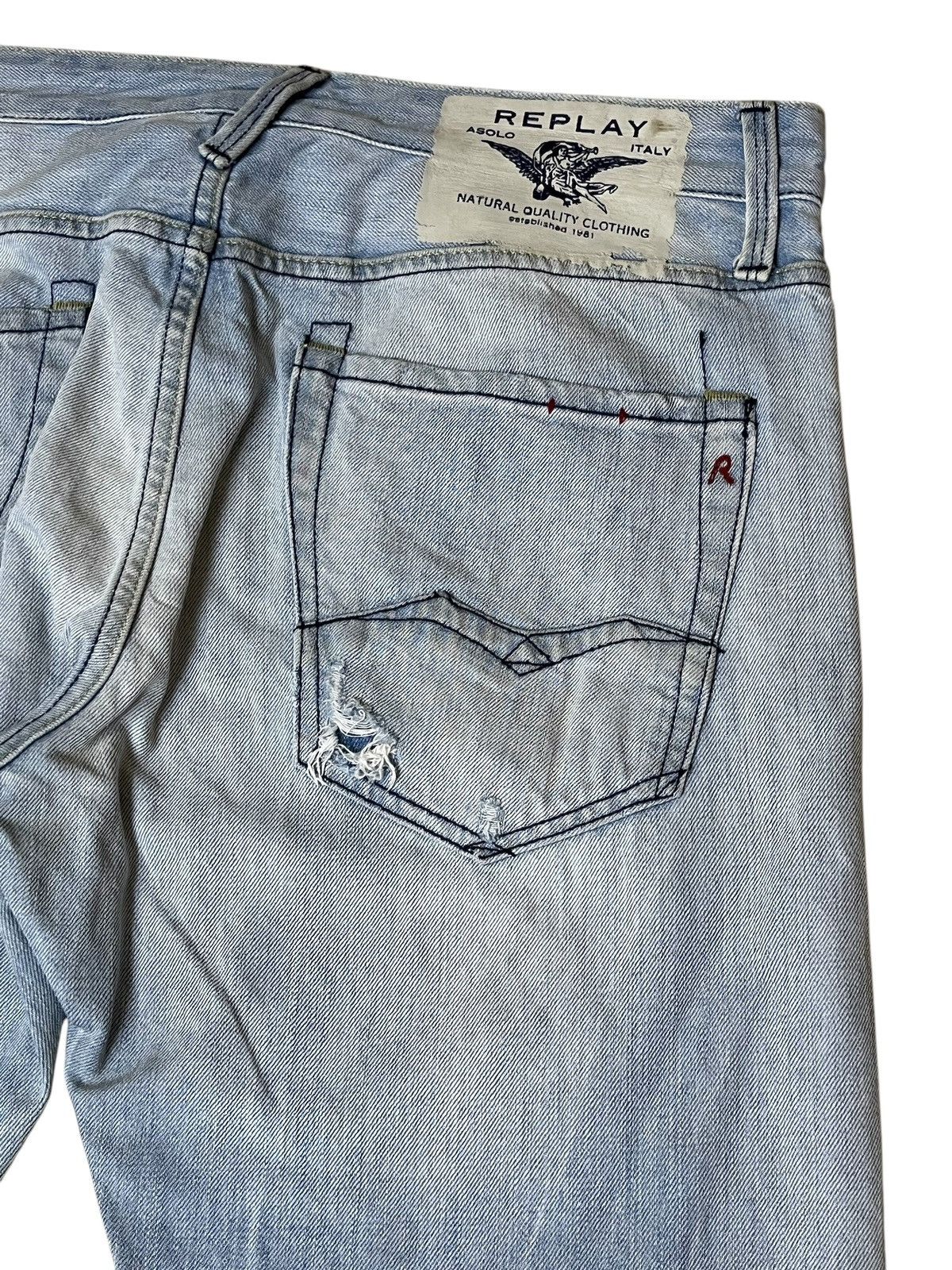Replay SICK🔥REPLAY ASOLO ITALY STRAIGHT CUT BLUE JEANS Size US 35 - 8 Thumbnail