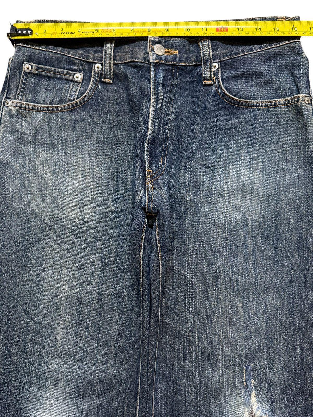 Edwin Vintage 90s Japan Edwin Blue Faded Wash Distressed Jeans Size US 32 / EU 48 - 8 Thumbnail