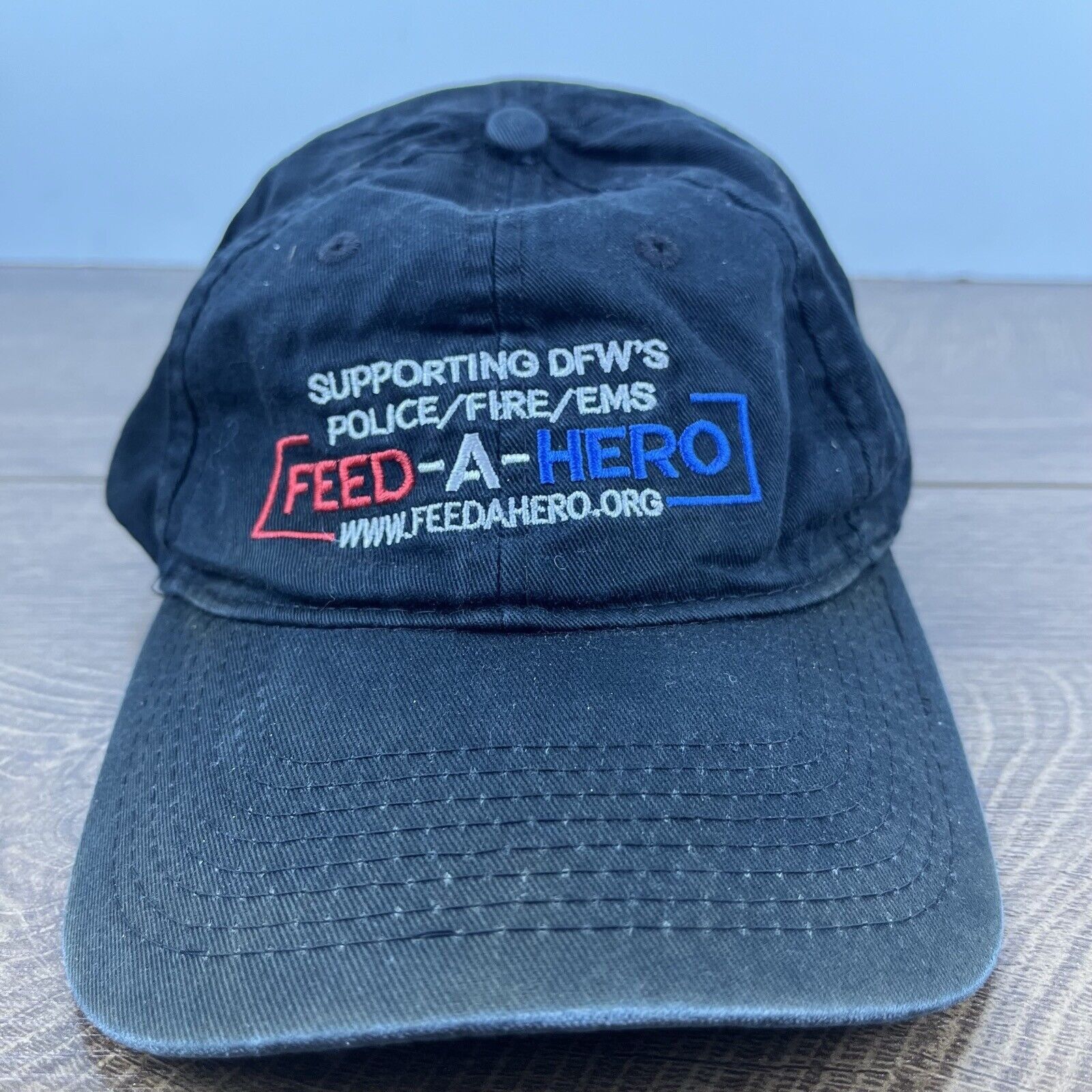 Other Feed A Hero Hat DFW Black Cap Adjustable Hat Black Adult Fit Size ONE SIZE - 1 Thumbnail