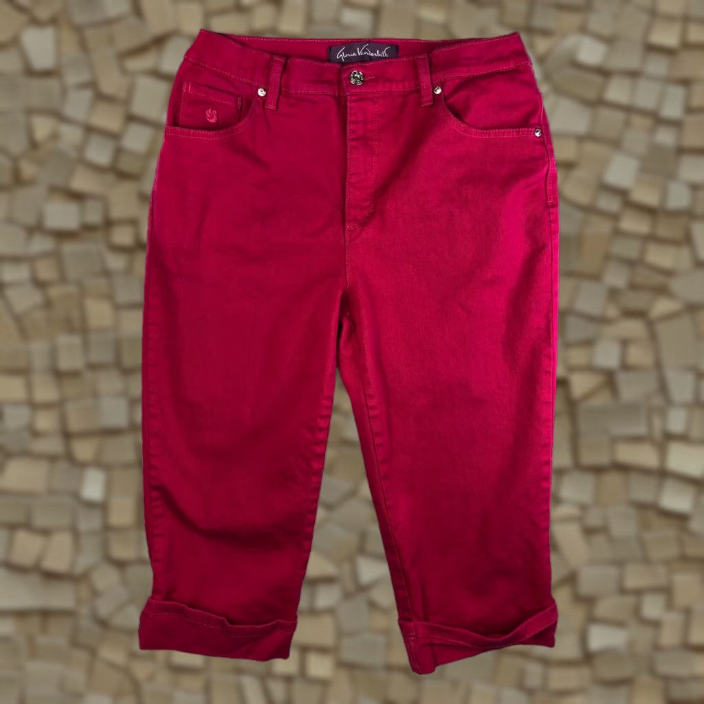 Gloria Vanderbilt Gloria Vanderbilt Amanda Capri Juniors Size 10 Pink Denim Jeans - 27x18 Mid Rise Regular Inseam 18 Size 32" / US 10 / IT 46 - 1 Thumbnail