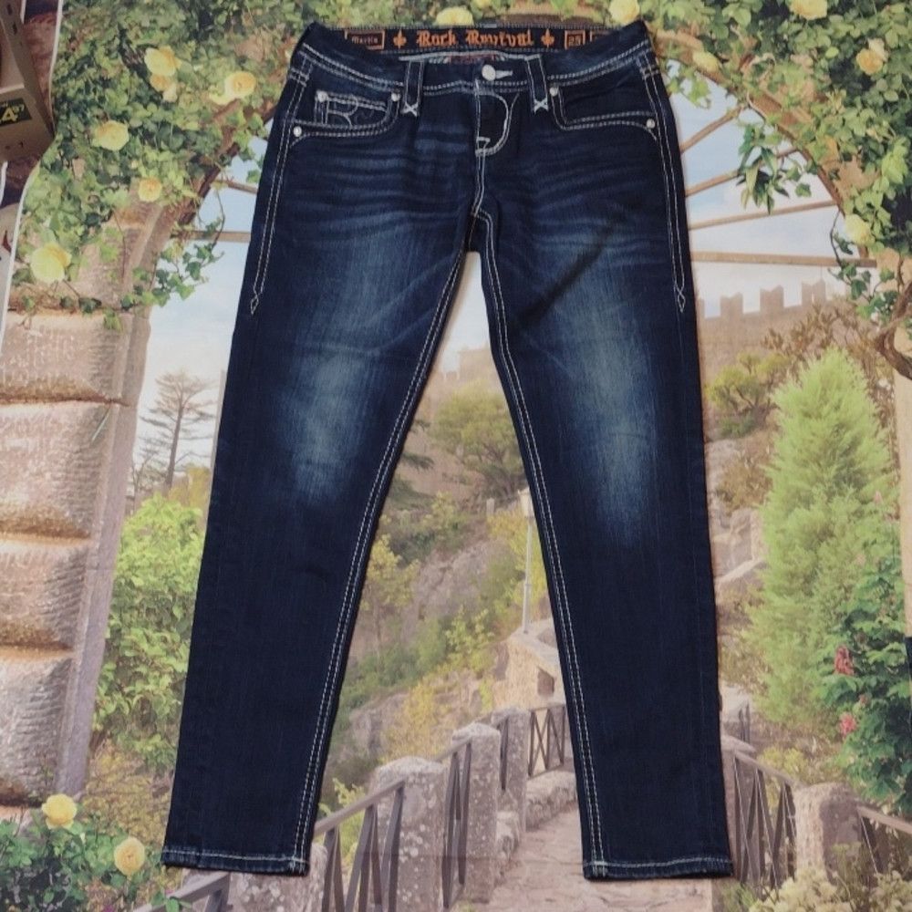 Rock Revival ROCK REVIVAL - martia ankle skinny jeans size 25 Size 25" / US 0 / IT 36 - 1 Thumbnail