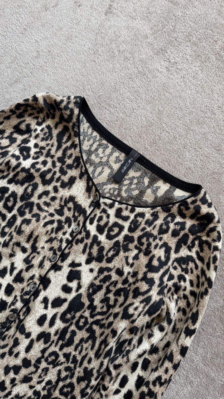 Hysteric Glamour Marc Cain Leopard Animal Pattern Mesh Cardigan Cavalli Vibe Size M / US 6-8 / IT 42-44 - 3 Thumbnail