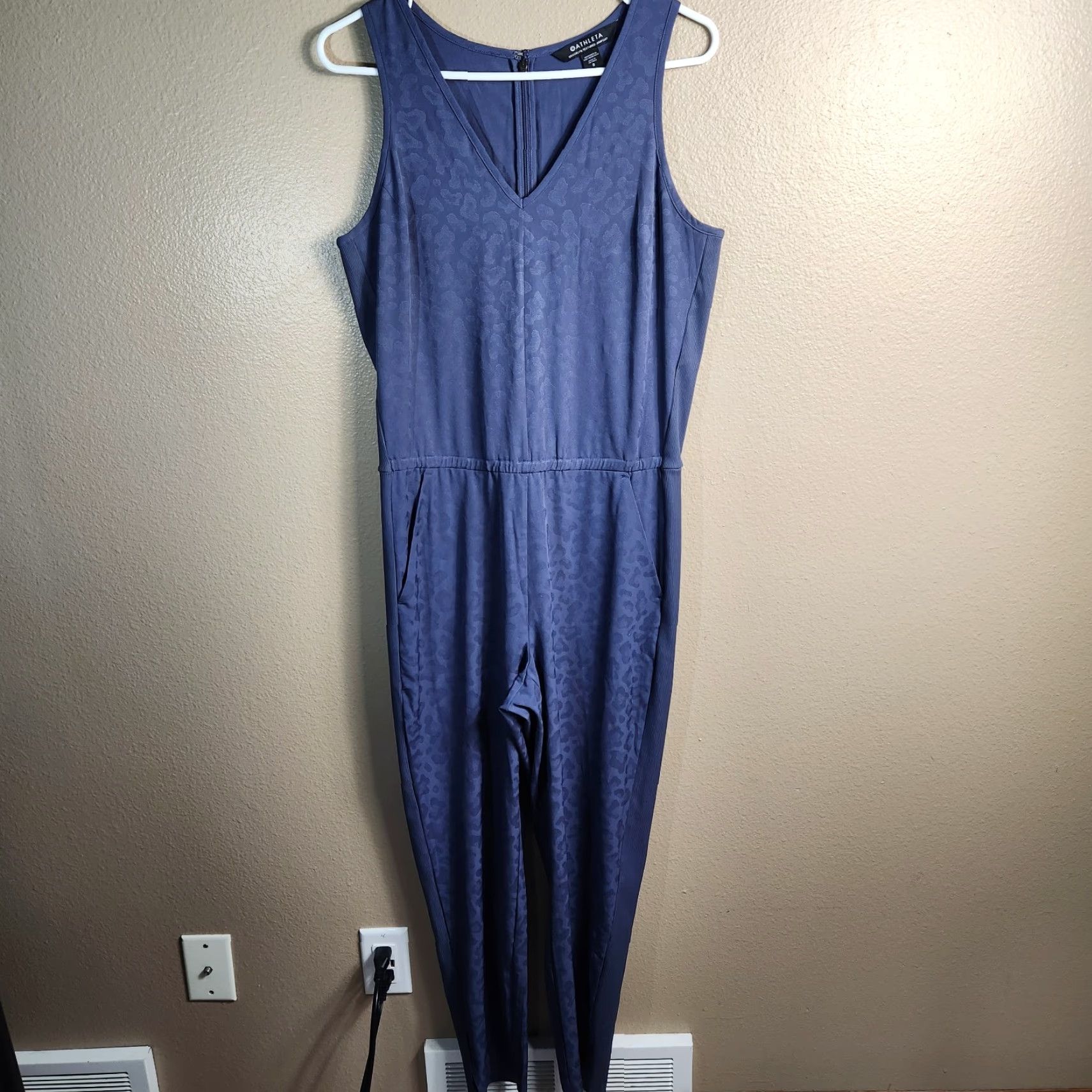 Athleta Athleta Jumpsuit |8| Brooklyn Textured Sleeveless One-Piece in Medieval Violet (Violet) Womens Size 30" / US 8 / IT 44 - 2 Thumbnail