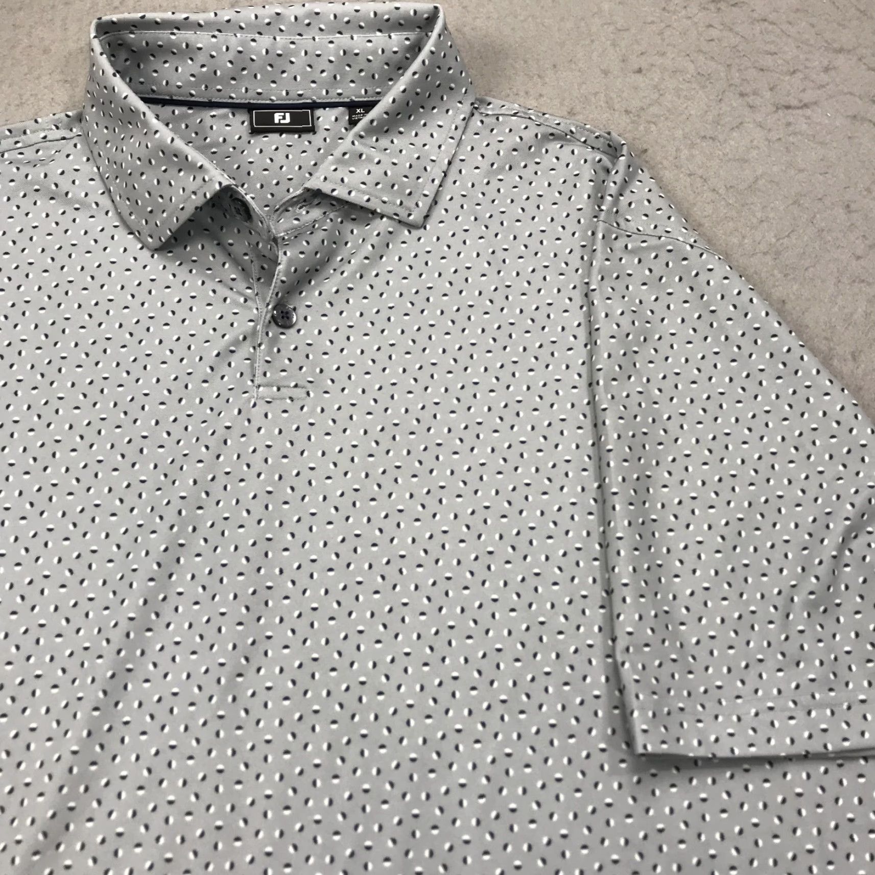 Footjoy FootJoy Polo Shirt Mens XL Gray Blue Abstract Stretch Loud Golf No Course Logo Shirt XL Mens Gray FootJoy Polo Logo Golf Abstract Stretch Size US XL / EU 56 / 4 - 3 Thumbnail
