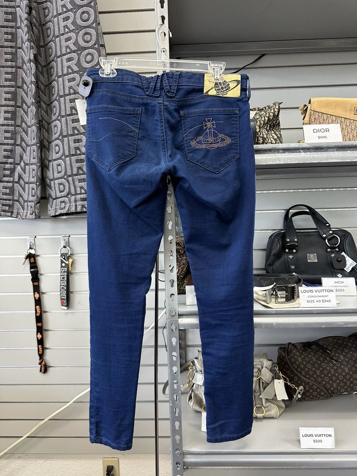 Lee × Vivienne Westwood VIVIENNE WESTWOOD LEE RHINESTONE ORB DENIM MONROE JEANS Size 30" / US 8 / IT 44 - 1 Thumbnail