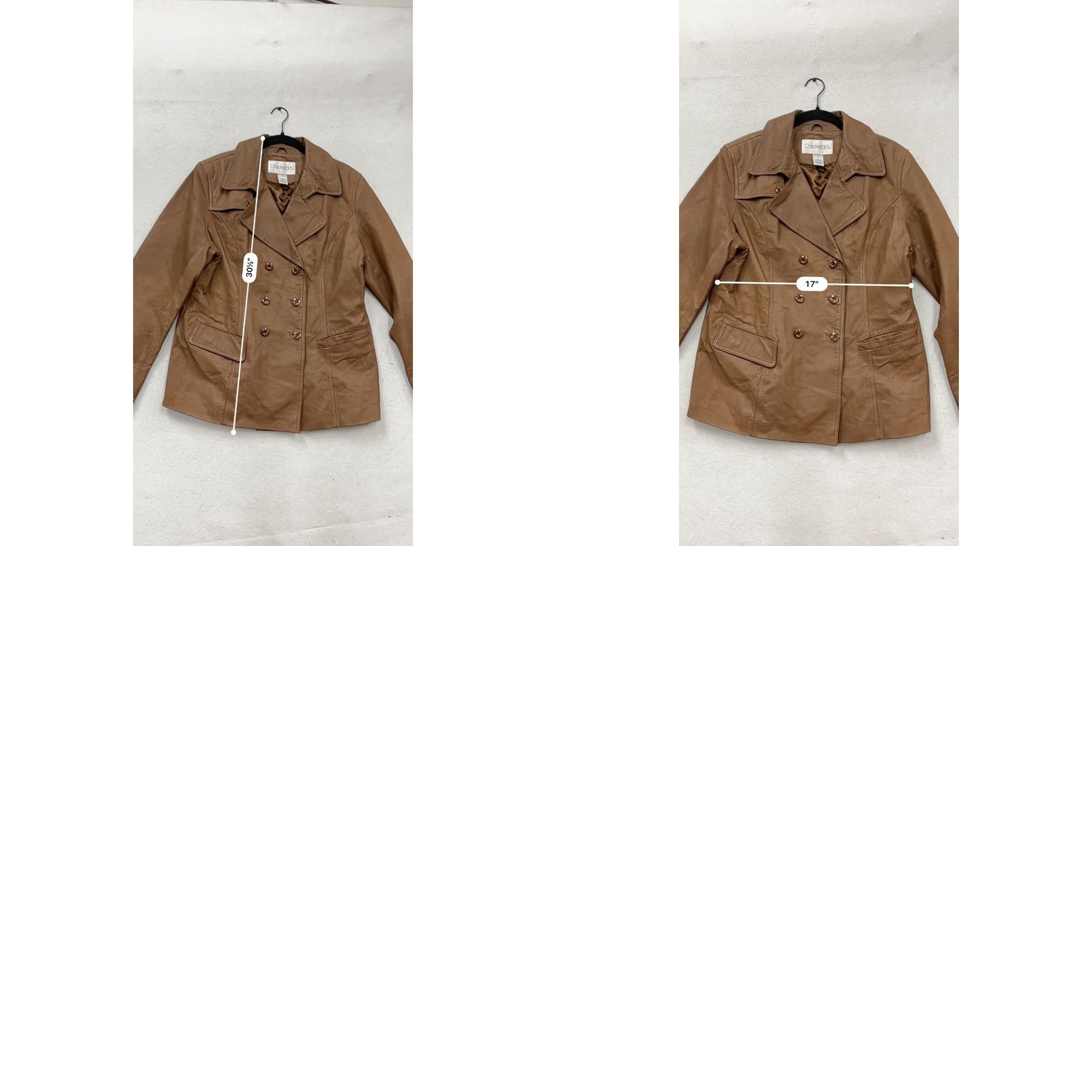 Vintage Chadwicks Brown Leather Double-Breasted Jacket L Womens Basic - #737A Size L / US 10 / IT 46 - 8 Thumbnail