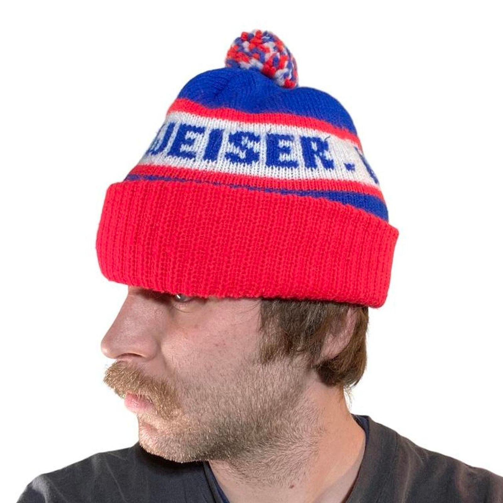 Vintage 80s budweiser pom pom beanie Size ONE SIZE - 3 Thumbnail