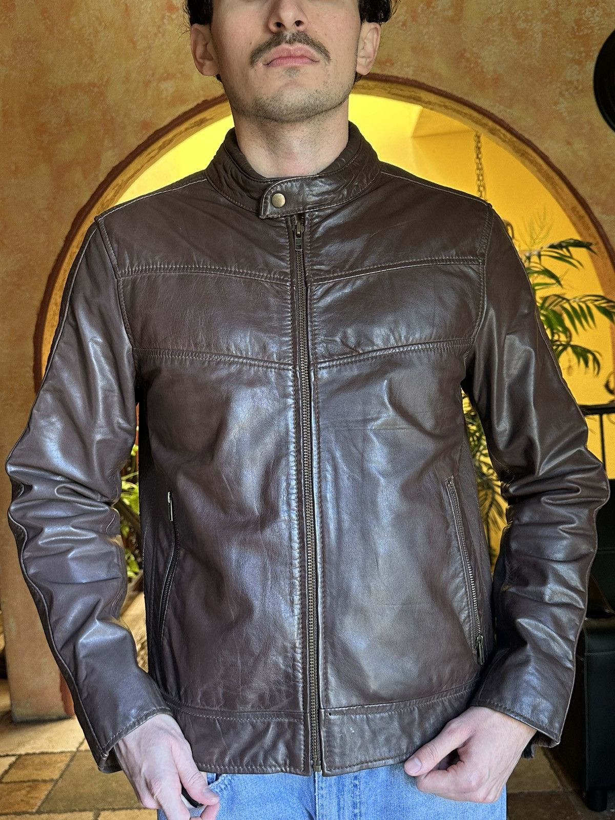 Vintage Vintage Milwaukee Brown Leather Racing Jacket Size US M / EU 48-50 / 2 - 3 Thumbnail