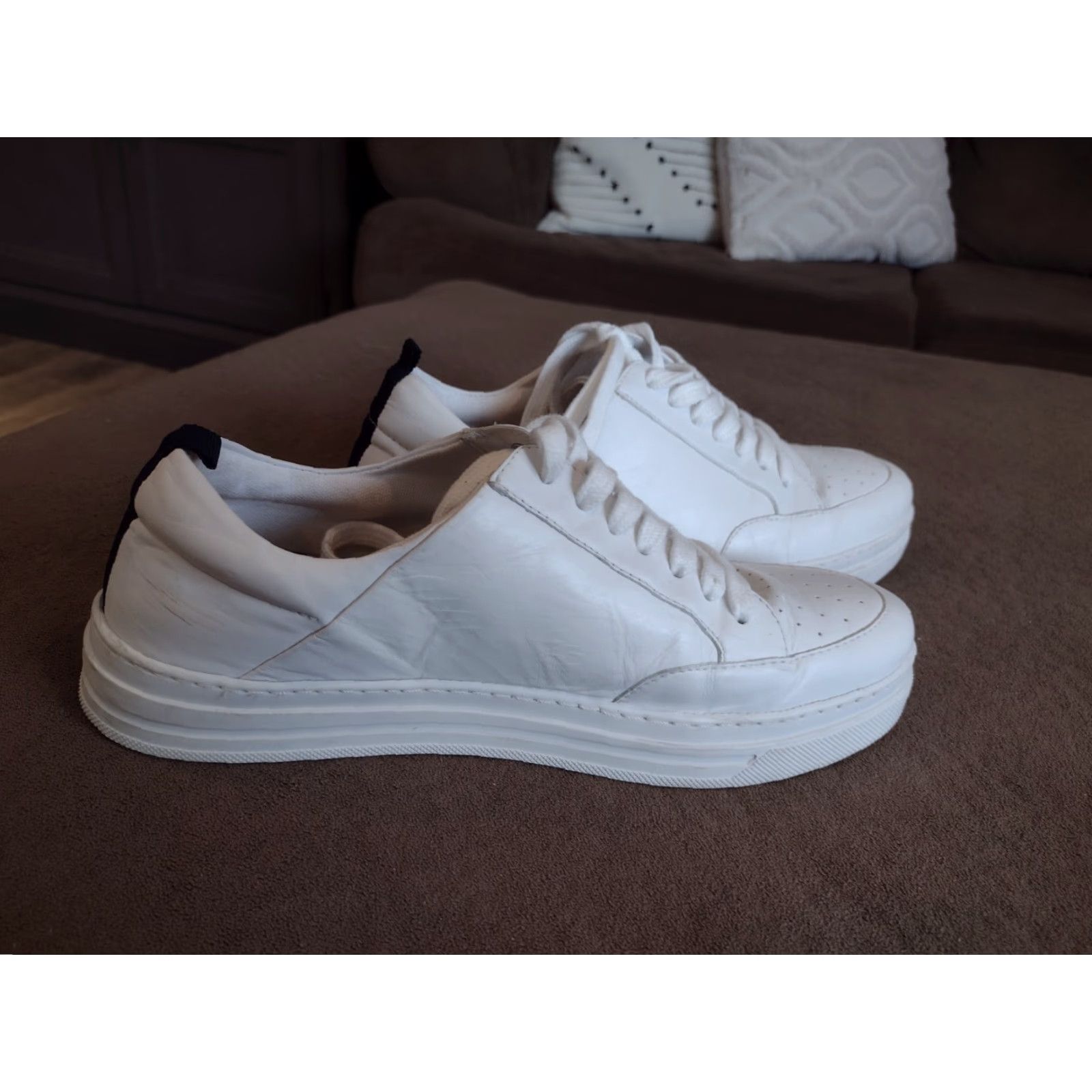 Boden Boden Maria Shoes Women's 40 / 8.5 White Leather Low Top Casual Lace Up Sneakers Size M / US 6-8 / IT 42-44 - 3 Thumbnail