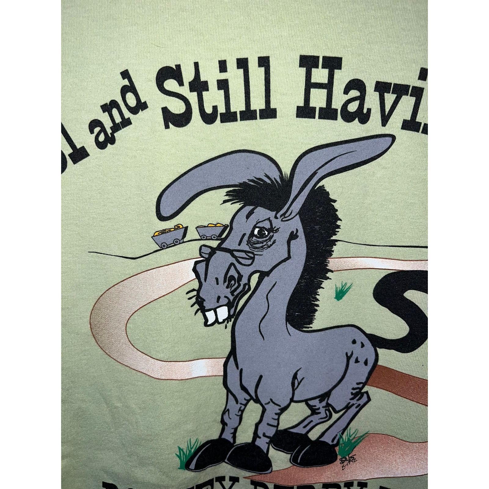 Port Authority Vintage Donkey Derby Days Shirt Cripple Creek Green Tee M Size US M / EU 48-50 / 2 - 3 Thumbnail