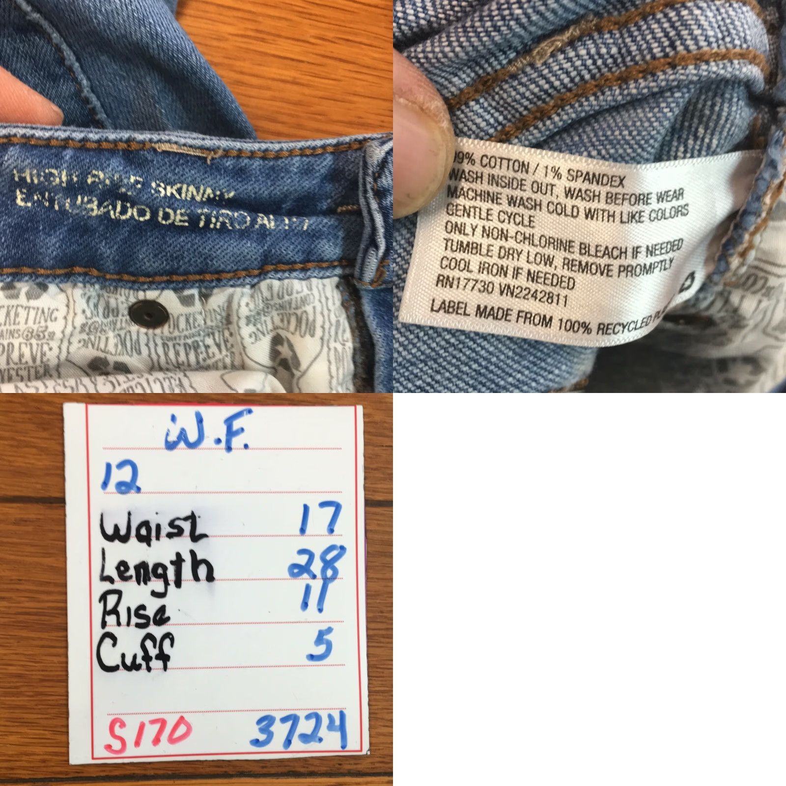 Vintage Wild Fable Jeans Women Size 12 Denim Skinny High Rise 34W x 28L Blue 5-Pocket Stretch Womens Size 34" / US 12 / IT 48 - 8 Thumbnail