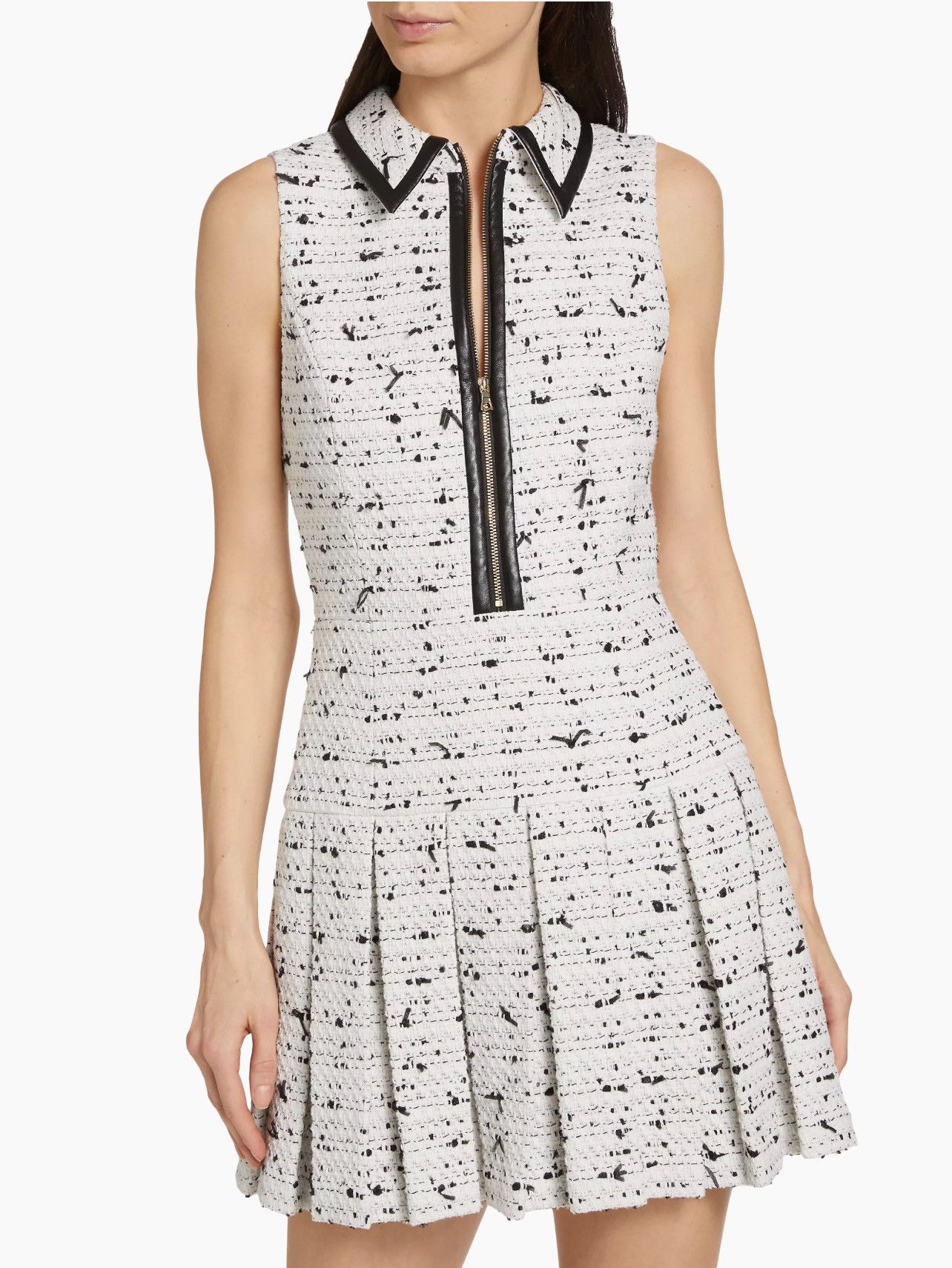 Alice + Olivia Alice + Olivia Ellis Tweed Pleated Minidress size 4 Size S / US 4 / IT 40 - 3 Thumbnail