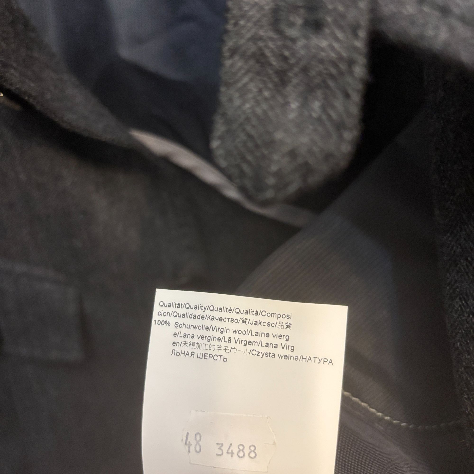 Hugo Boss Hugo Boss $450 Mens Herringbone Charcoal Gray Wool Military Size 38R - 10 Thumbnail