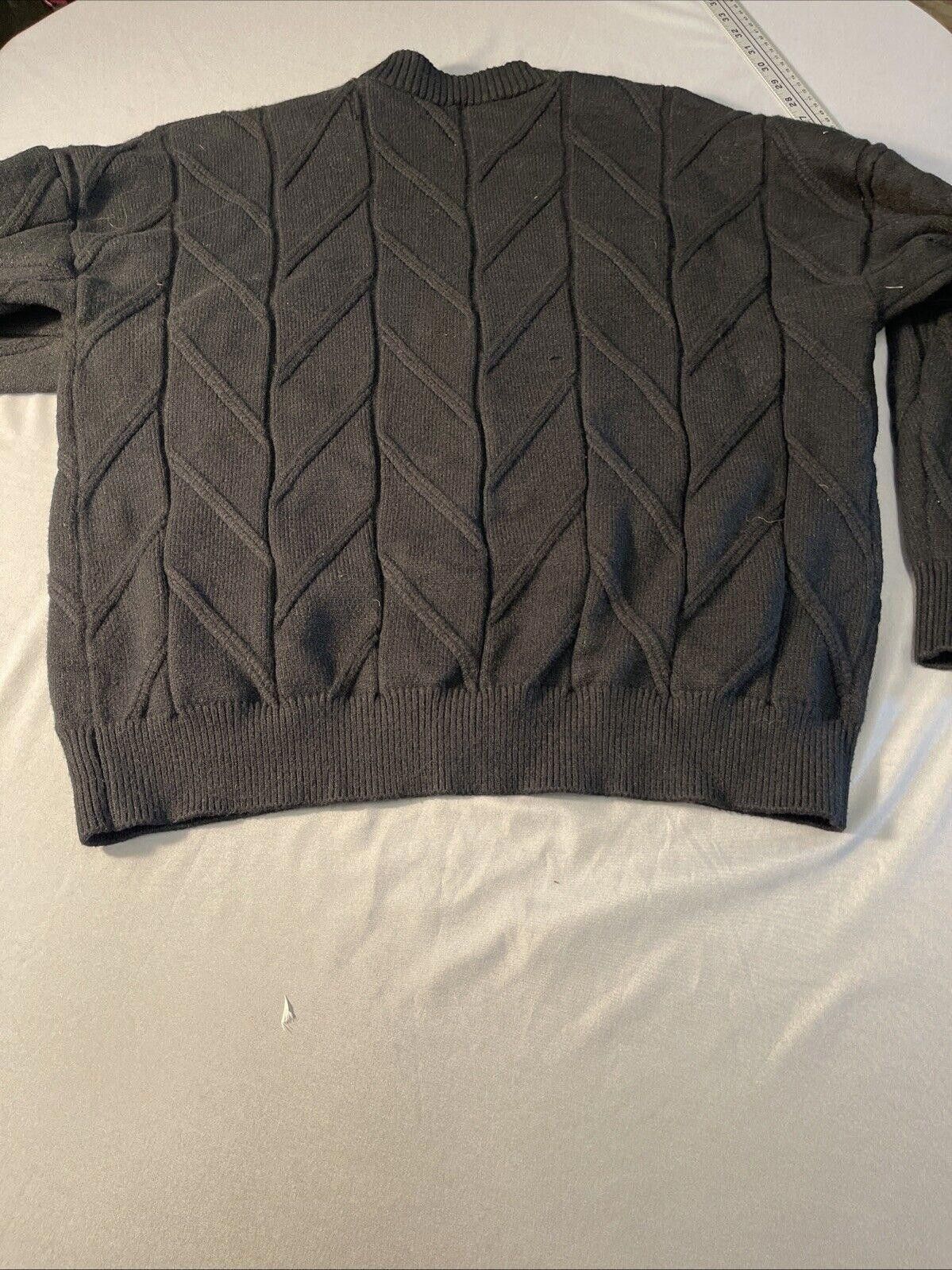 Designer Ebossy Cable Knit Cardigan Button Down Embroidered Sweater Size XL / US 12-14 / IT 48-50 - 3 Thumbnail