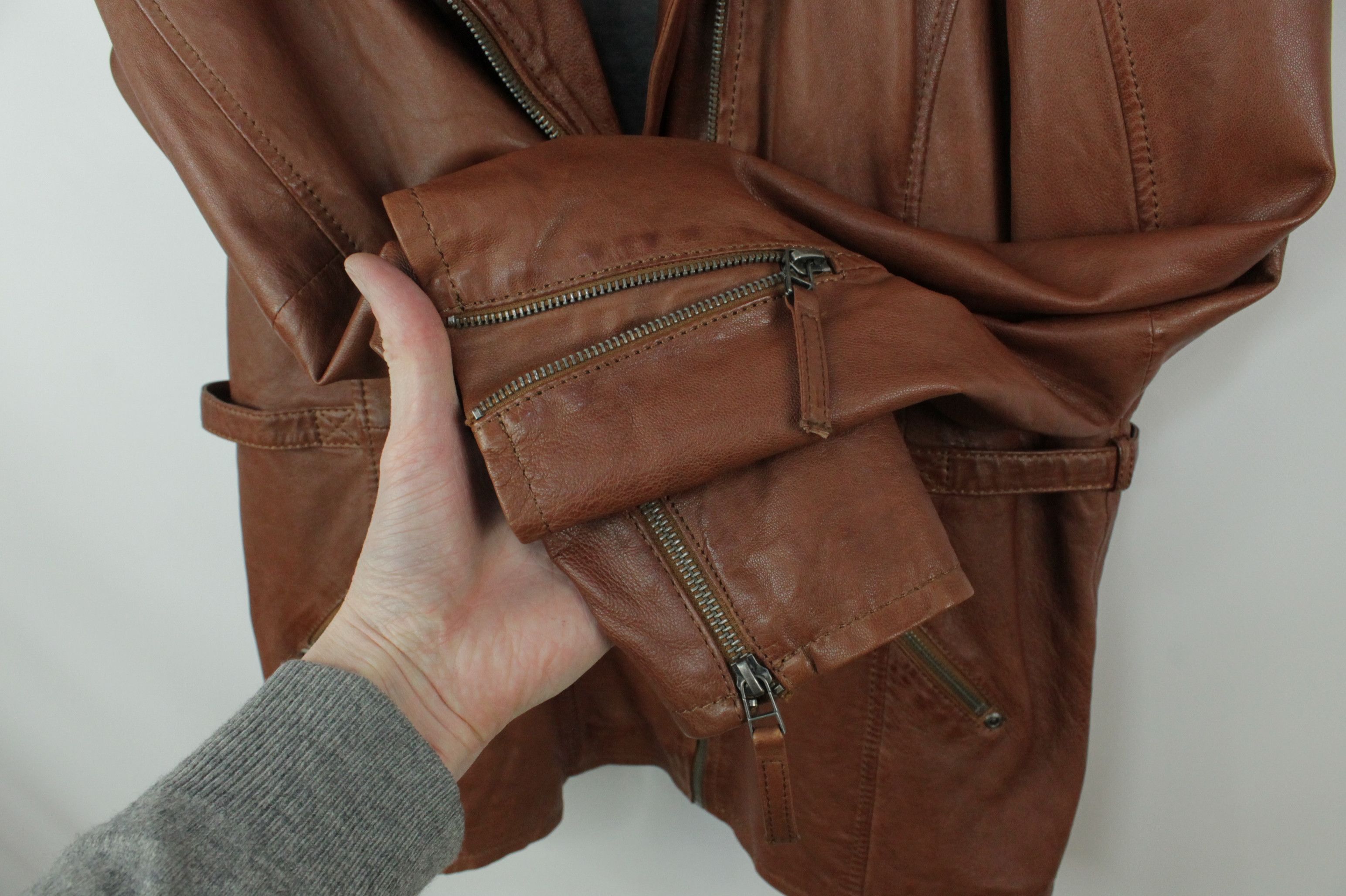 Gypsy Gipsy Cognac Brown Leather Women's Jacket Size XL / US 12-14 / IT 48-50 - 8 Thumbnail