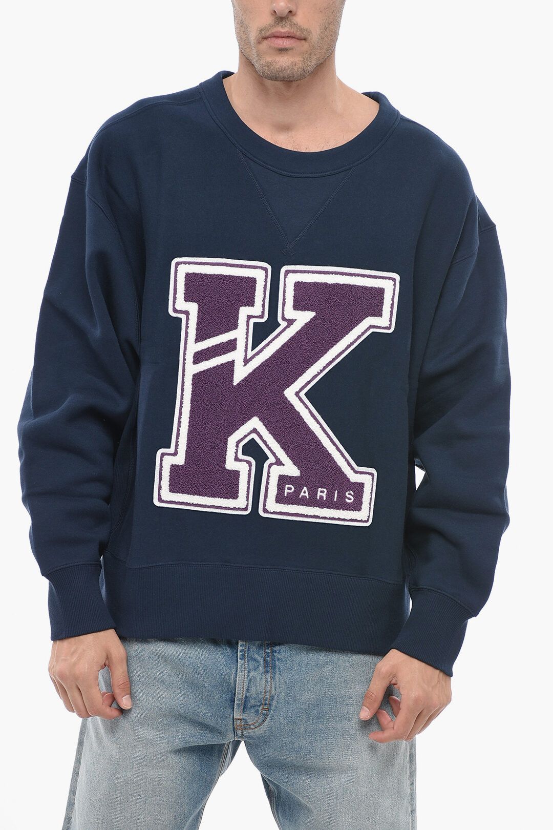 image of Kenzo Og1Mm0424 Versity Sweatshirt In Blue, Men's (Size XL)