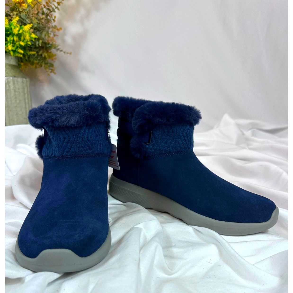 Skechers On-the-GO City Water Repellent Suede Boots Navy