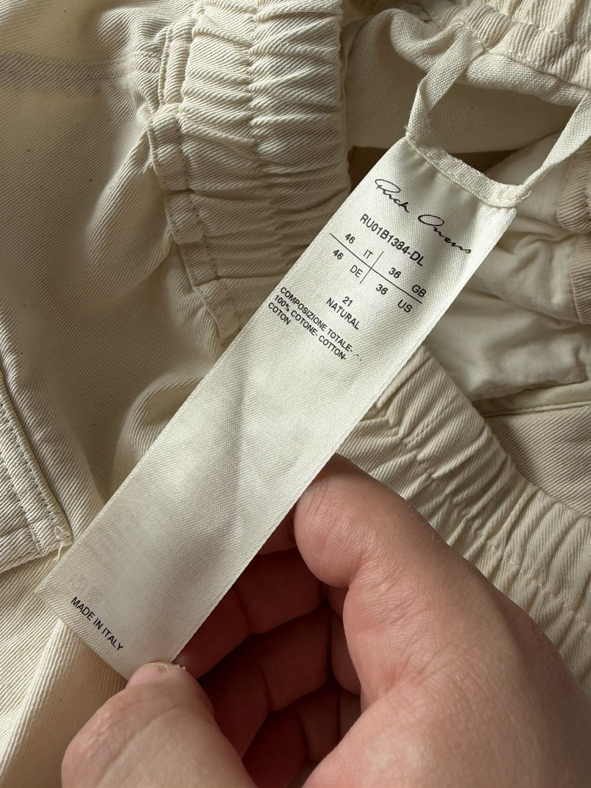Rick Owens Rick Owens Fogachine SS22 Drop Crotch Wide Cut Beige Shorts Size US 31 - 18 Thumbnail