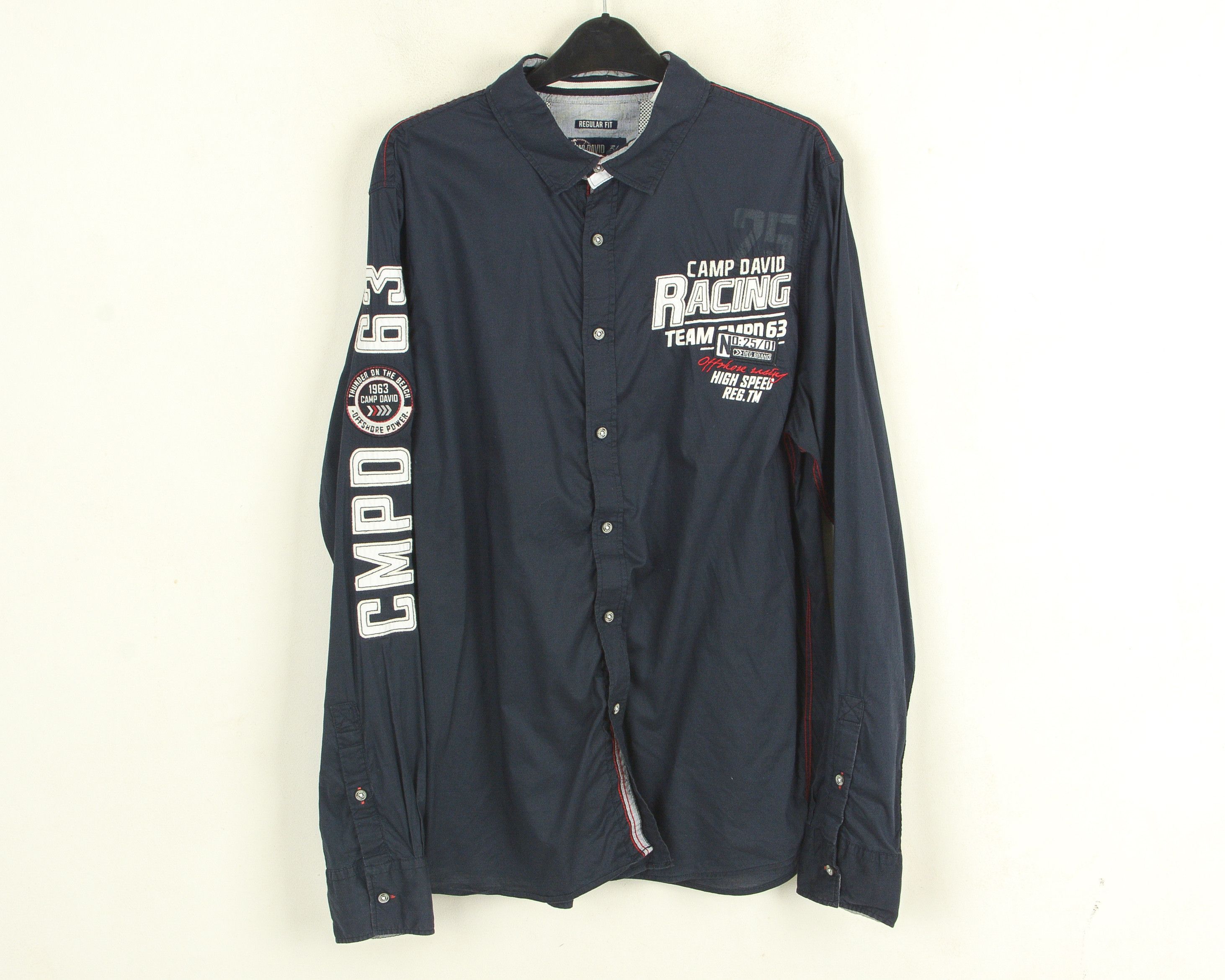 Camp David M Shirt Regula Fit Casual Button Up Long Sleeve Cotton Top Size US M / EU 48-50 / 2 - 1 Thumbnail