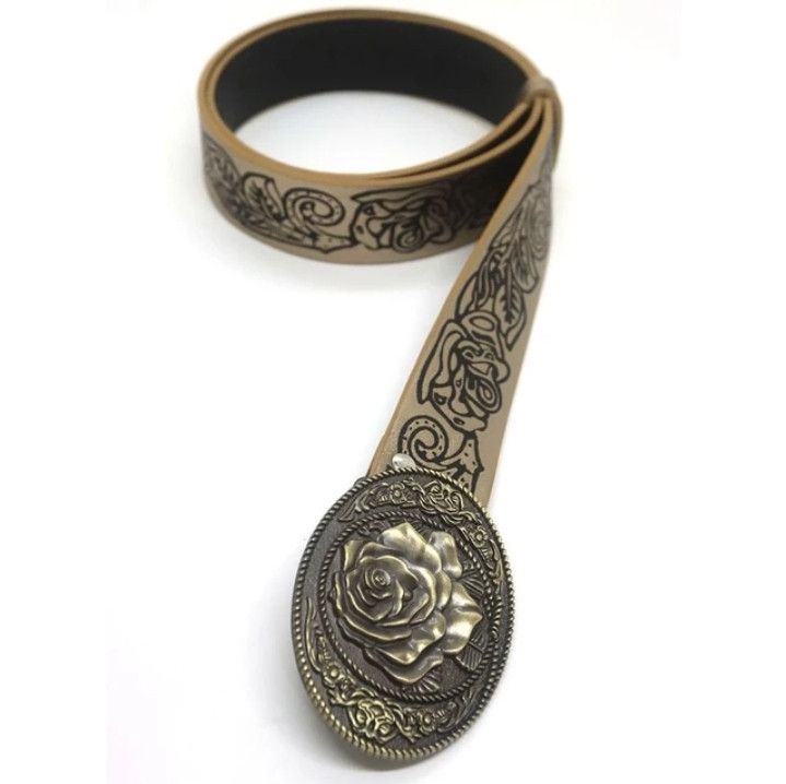 Japanese Brand × Vintage Rose Buckle Belt Size 30 - 4 Thumbnail