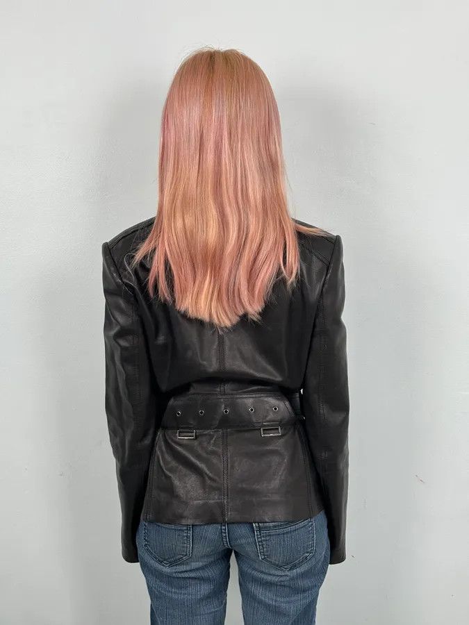 Gucci AW1999 Gucci Black Silver Belted Premium Leather Jacket by Tom Ford Size M / US 6-8 / IT 42-44 - 3 Thumbnail