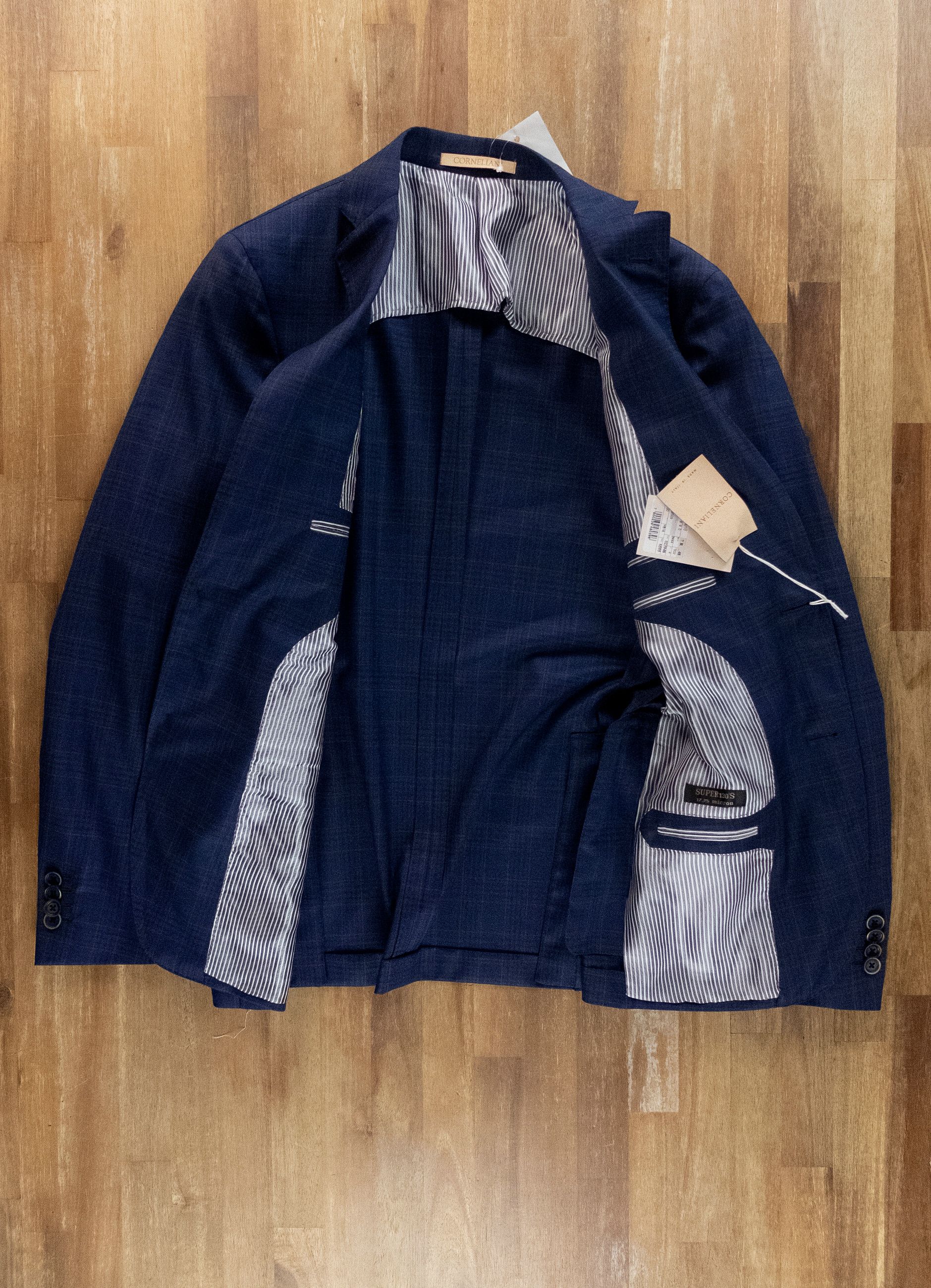 Corneliani CORNELIANI blue plaid Super 130s wool sportcoat 38 48 Size 38R - 9 Thumbnail