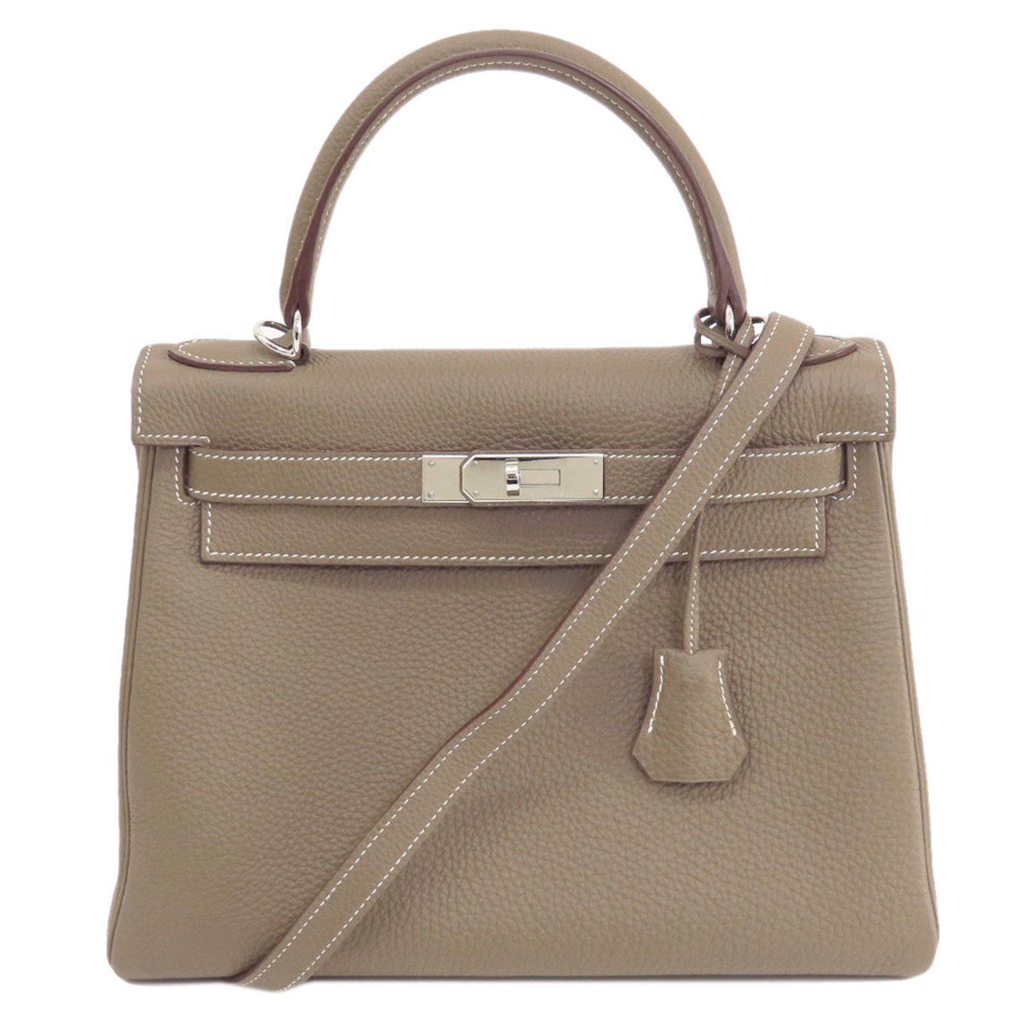 image of Hermes Kelly 28 Inner Stitching Etoupe Handbag Togo Women's Hermes in Beige