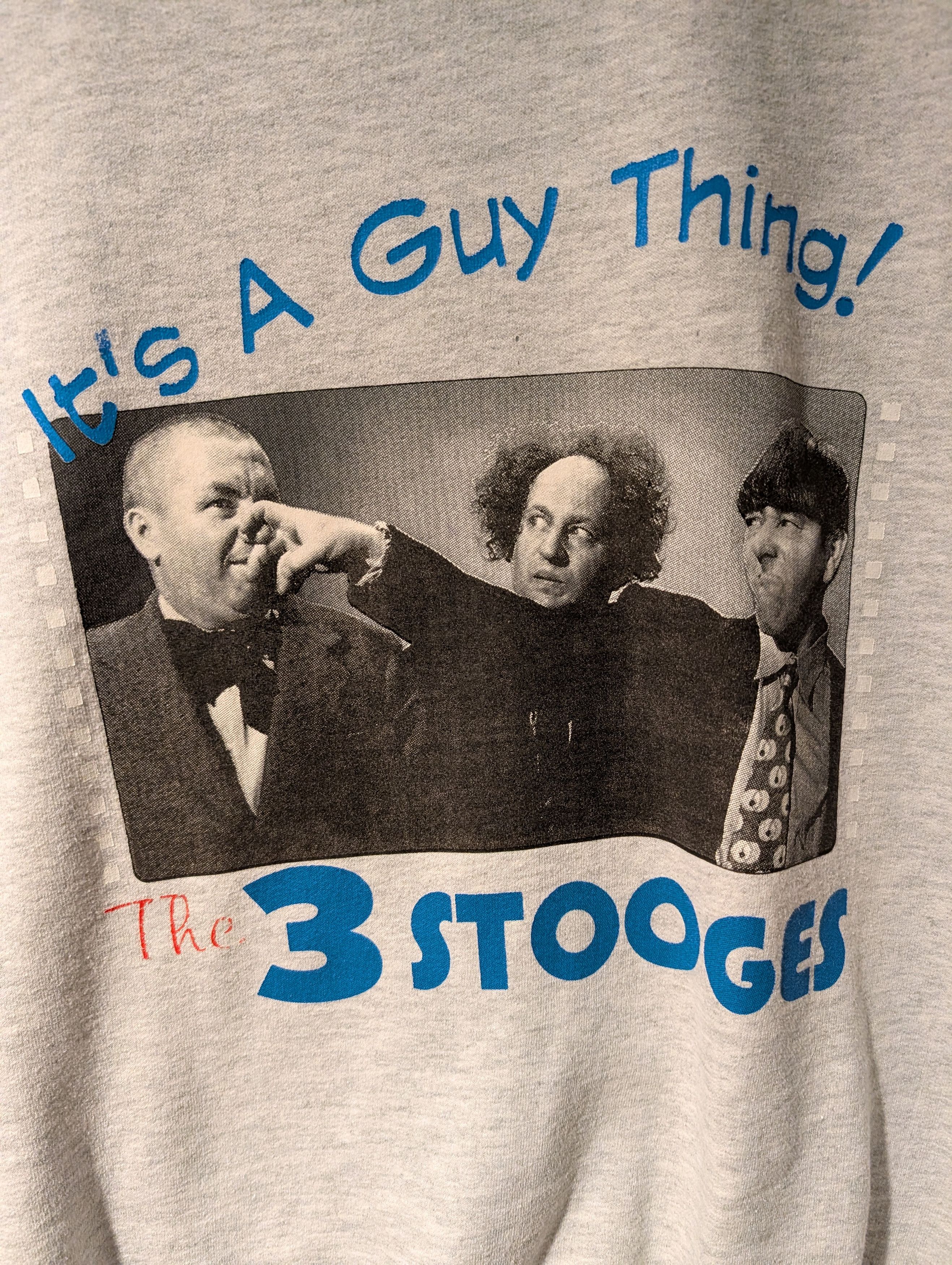 Jerzees Vintage 90s Three Stooges It's A Guy Thing Comedy Sweatshirt Size US XL / EU 56 / 4 - 2 Thumbnail