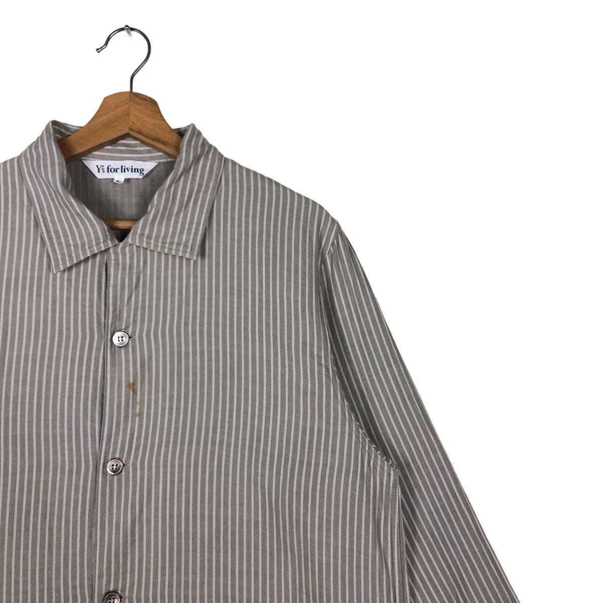 Yohji Yamamoto 🔥80’s Vintage Y’s For Living Long Jacket Striped Pin Japan Size US L / EU 52-54 / 3 - 6 Thumbnail