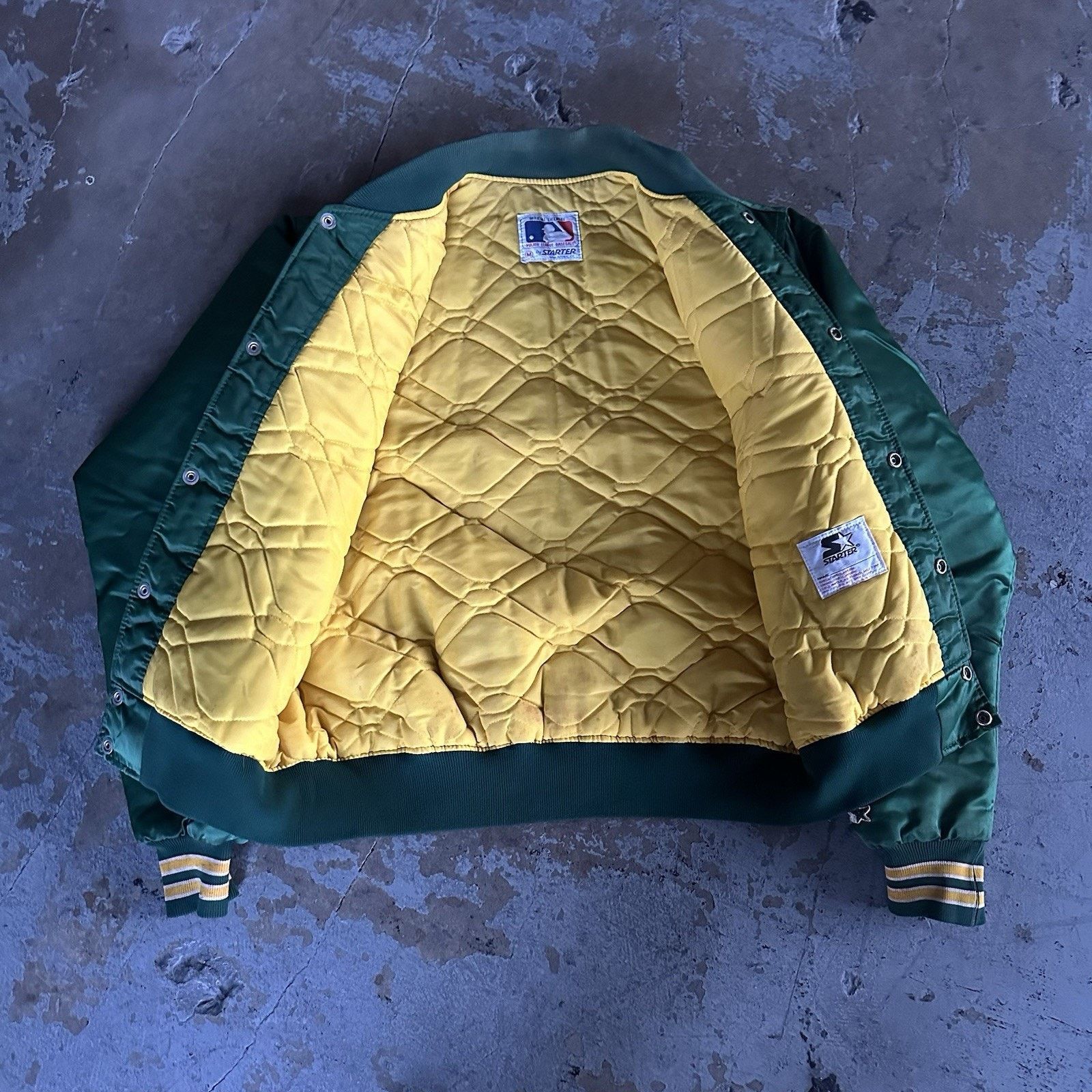 MLB × Starter × Vintage Vintage 80s Starter Oakland Athletics Bomber Satin Jacket Size US M / EU 48-50 / 2 - 3 Thumbnail