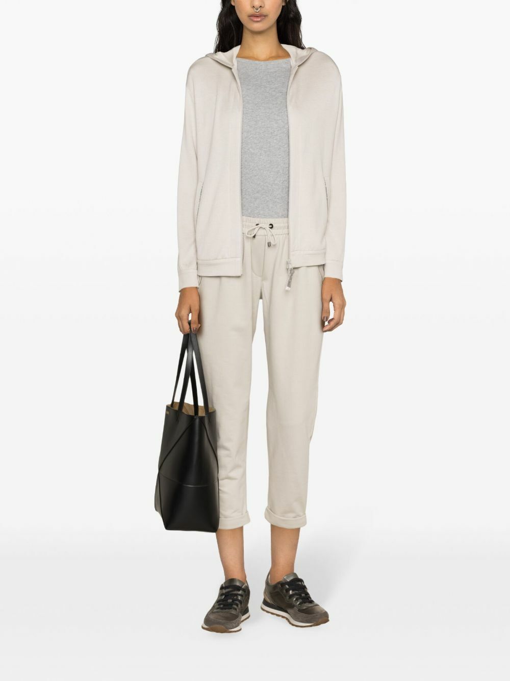 Brunello Cucinelli o1y0725 Sweatpant in Beige Size 26" / US 2 / IT 38 - 4 Thumbnail
