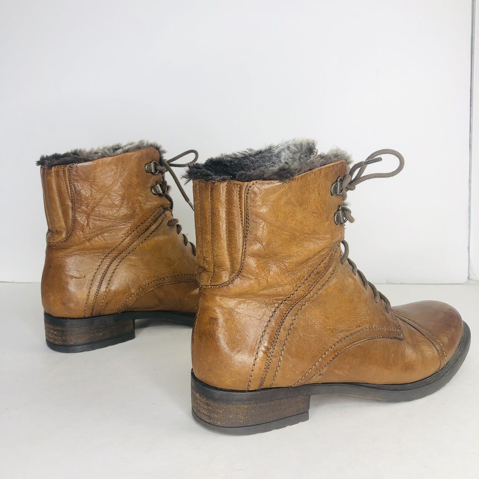 Clarks CLARKS COMBAT BROWN SUPPLE LEATHER BOOTS WOMENS Sz 6 1/2 Size US 6.5 / IT 36.5 - 5 Thumbnail
