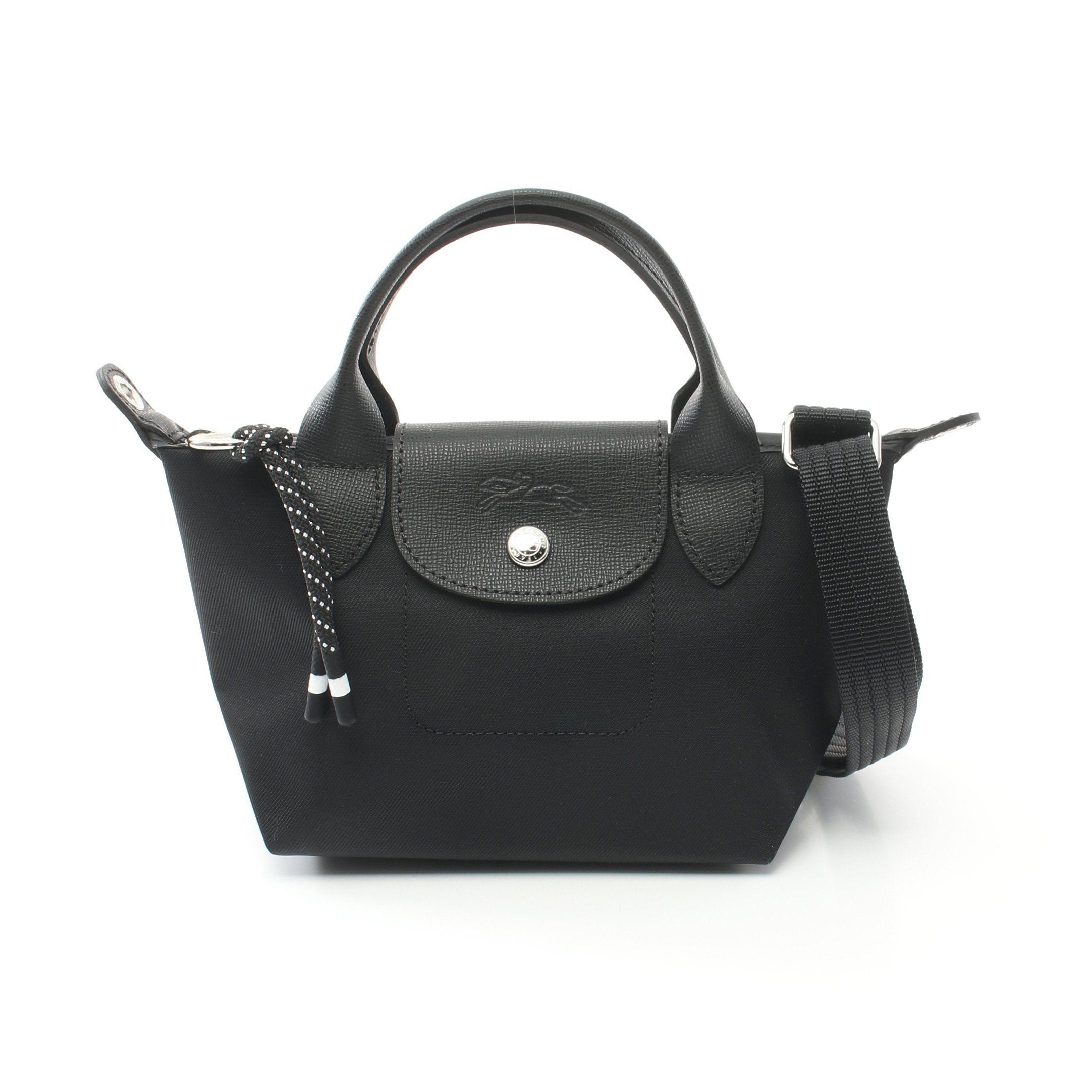 Longchamp Le Preage Energy Xs Handbag Nylon Leather Black