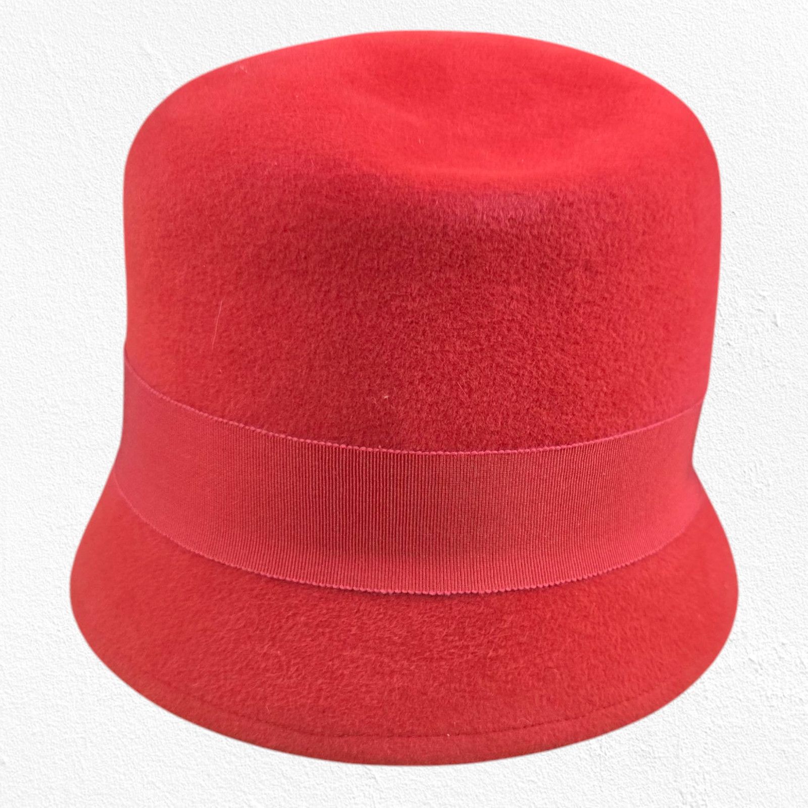 Vintage Vintage Red Wool Felt Cloche Hat Size ONE SIZE - 7 Thumbnail